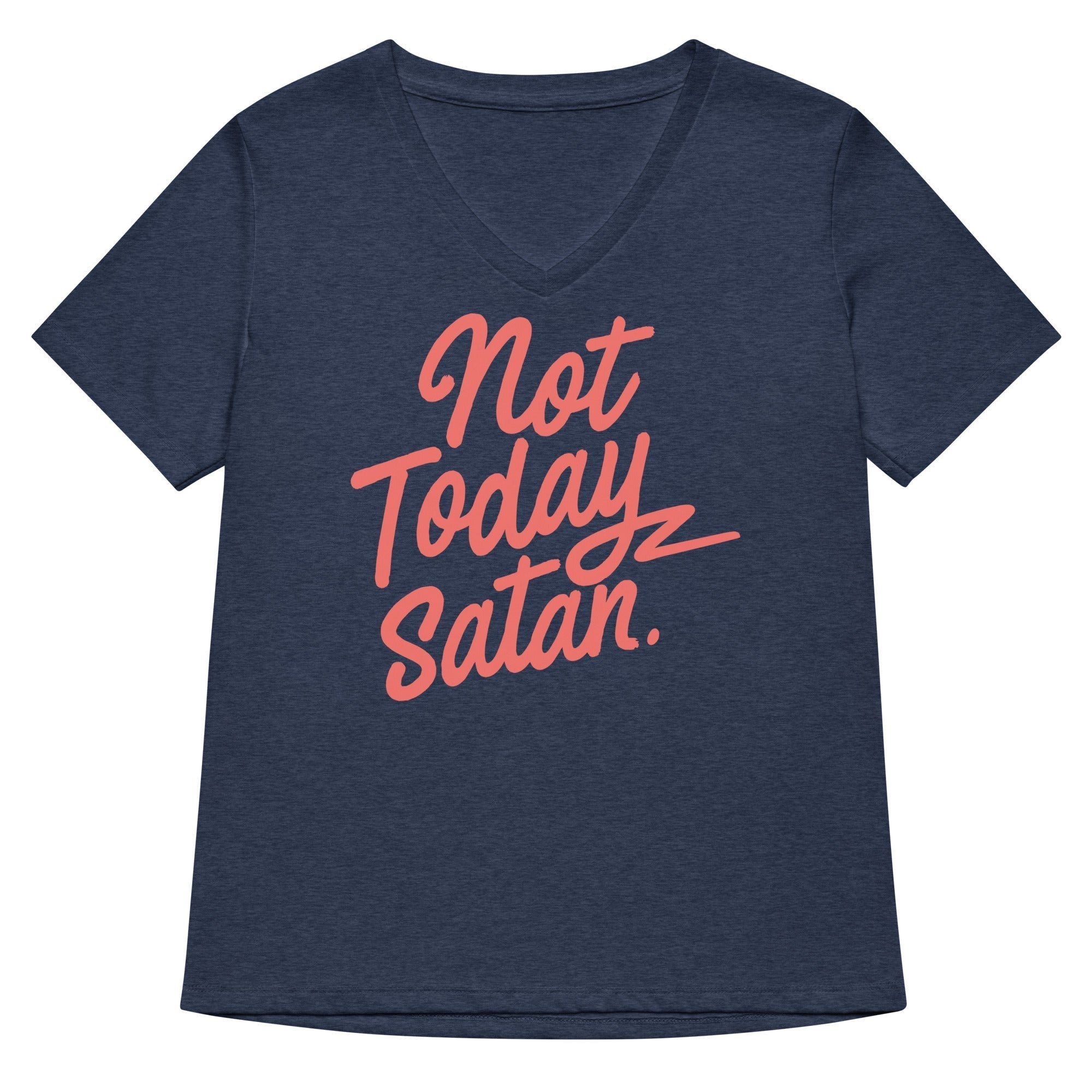 Not Today Satan Women's V-Neck Tee Hoodie, Sweatshirt | CoreVibeTees.com (Image 2)