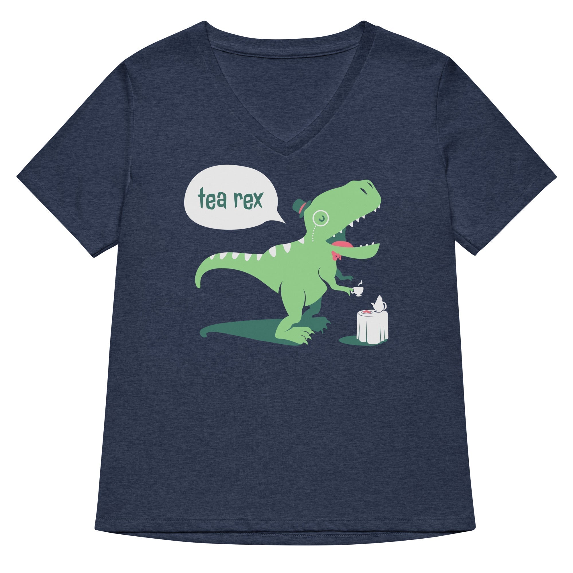 Tea Rex Women's V-Neck Tee Hoodie, Sweatshirt | CoreVibeTees.com (Image 3)