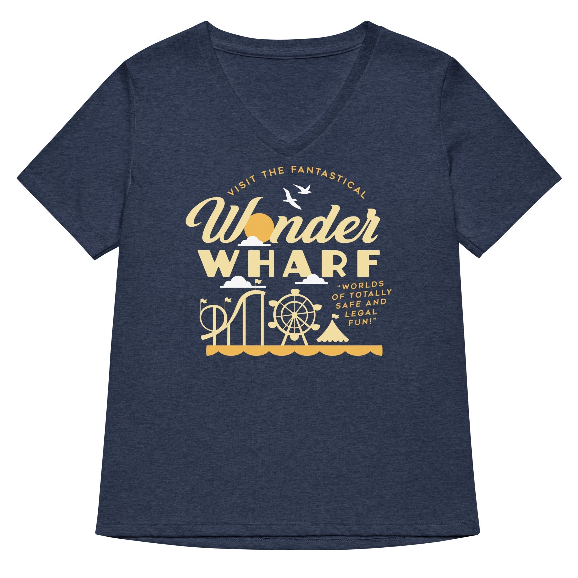 Wonder Wharf Women's V-Neck Tee Hoodie, Sweatshirt | CoreVibeTees.com (Image 2)