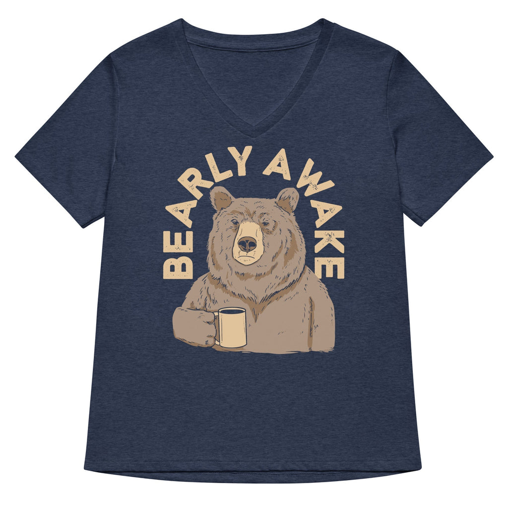 Bearly Awake Women's V-Neck Tee Hoodie, Sweatshirt | CoreVibeTees.com (Image 2)