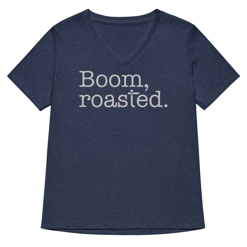 Boom, Roasted Women's V-Neck Tee Hoodie, Sweatshirt | CoreVibeTees.com (Image 2)