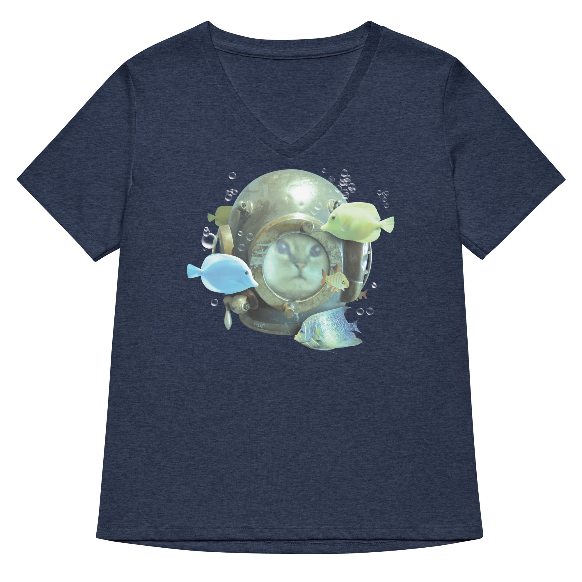 20,000 Purrrs Under The Sea Women's V-Neck Tee Hoodie, Sweatshirt | CoreVibeTees.com (Image 2)