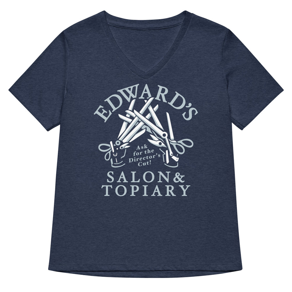 Edward's Salon and Topiary Women's V-Neck Tee Hoodie, Sweatshirt | CoreVibeTees.com (Image 2)