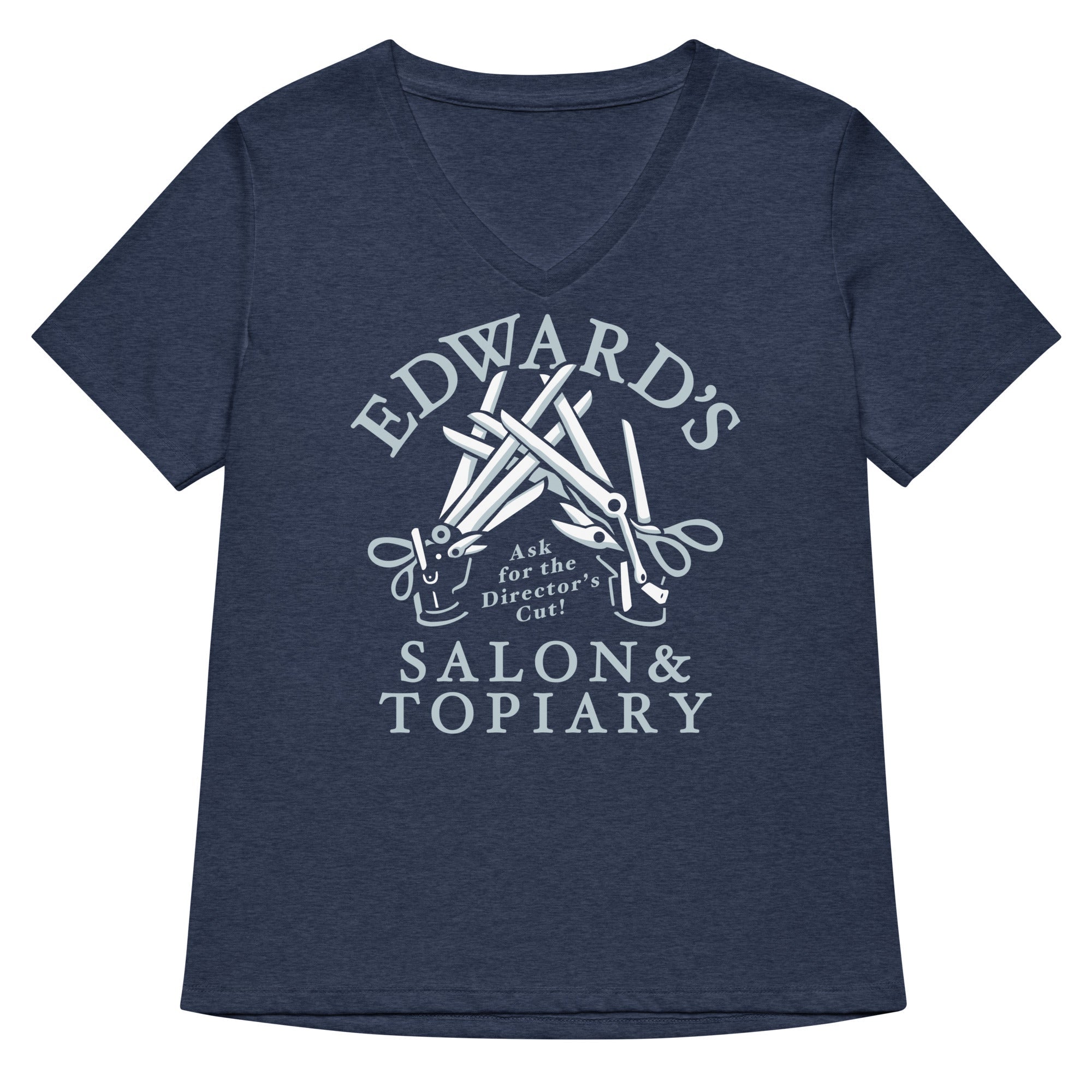 Edward's Salon and Topiary Women's V-Neck Tee Hoodie, Sweatshirt | CoreVibeTees.com (Image 2)