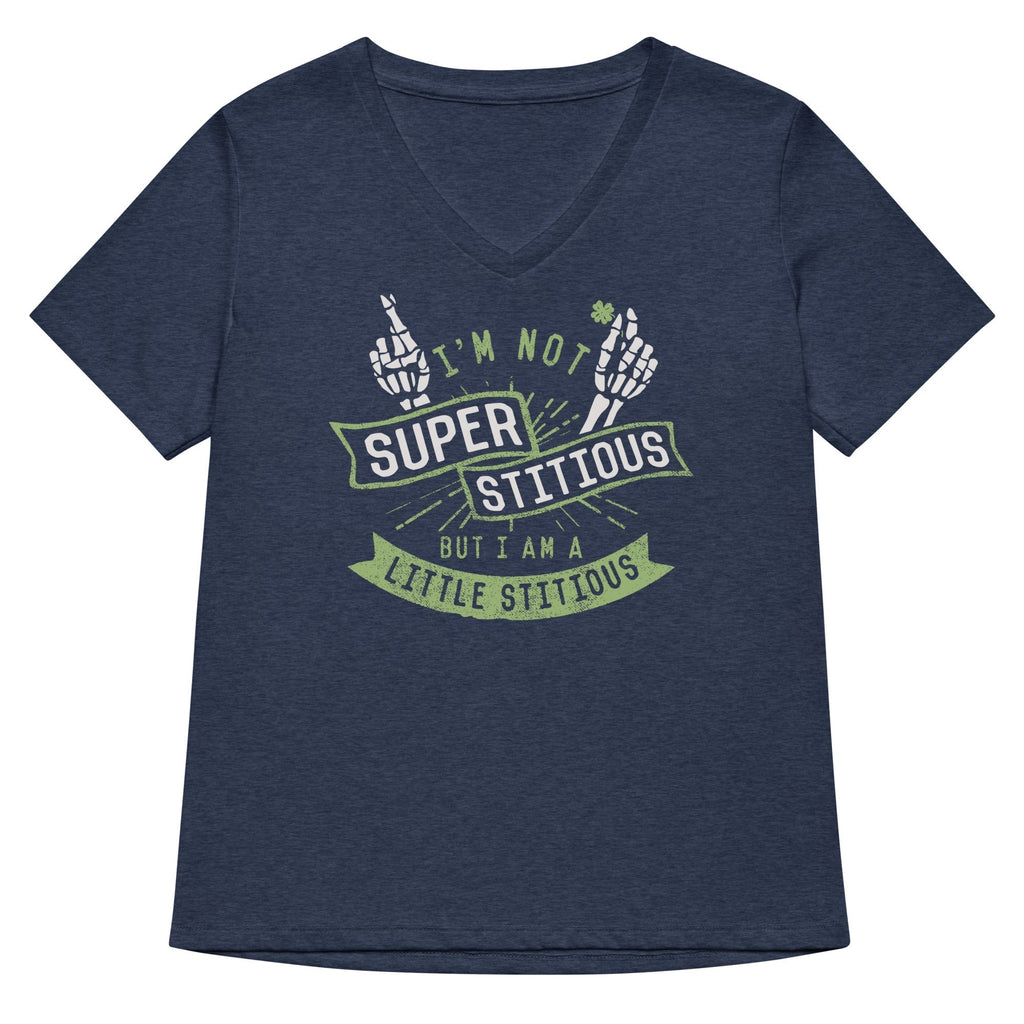 I'm Not Superstitious, But I Am A Little Stitious Women's V-Neck Tee Hoodie, Sweatshirt | CoreVibeTees.com (Image 2)