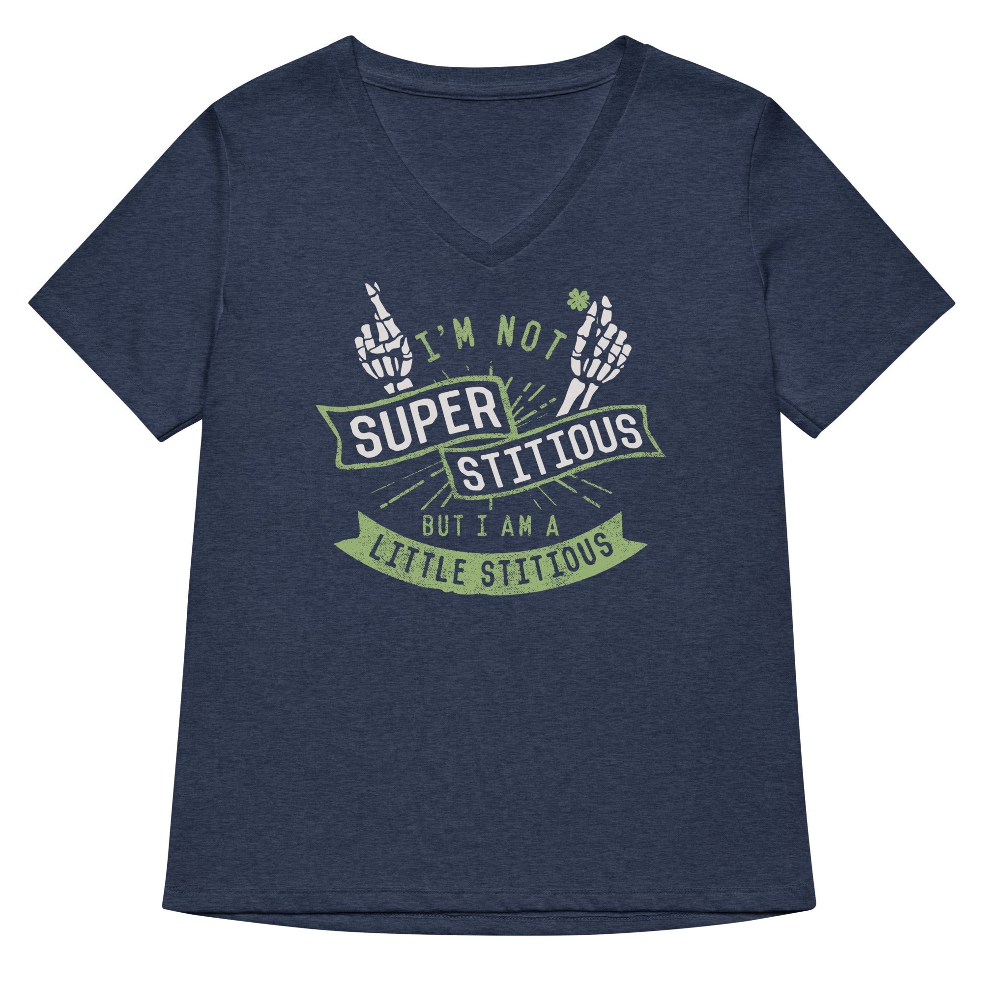 I'm Not Superstitious, But I Am A Little Stitious Women's V-Neck Tee Hoodie, Sweatshirt | CoreVibeTees.com (Image 2)