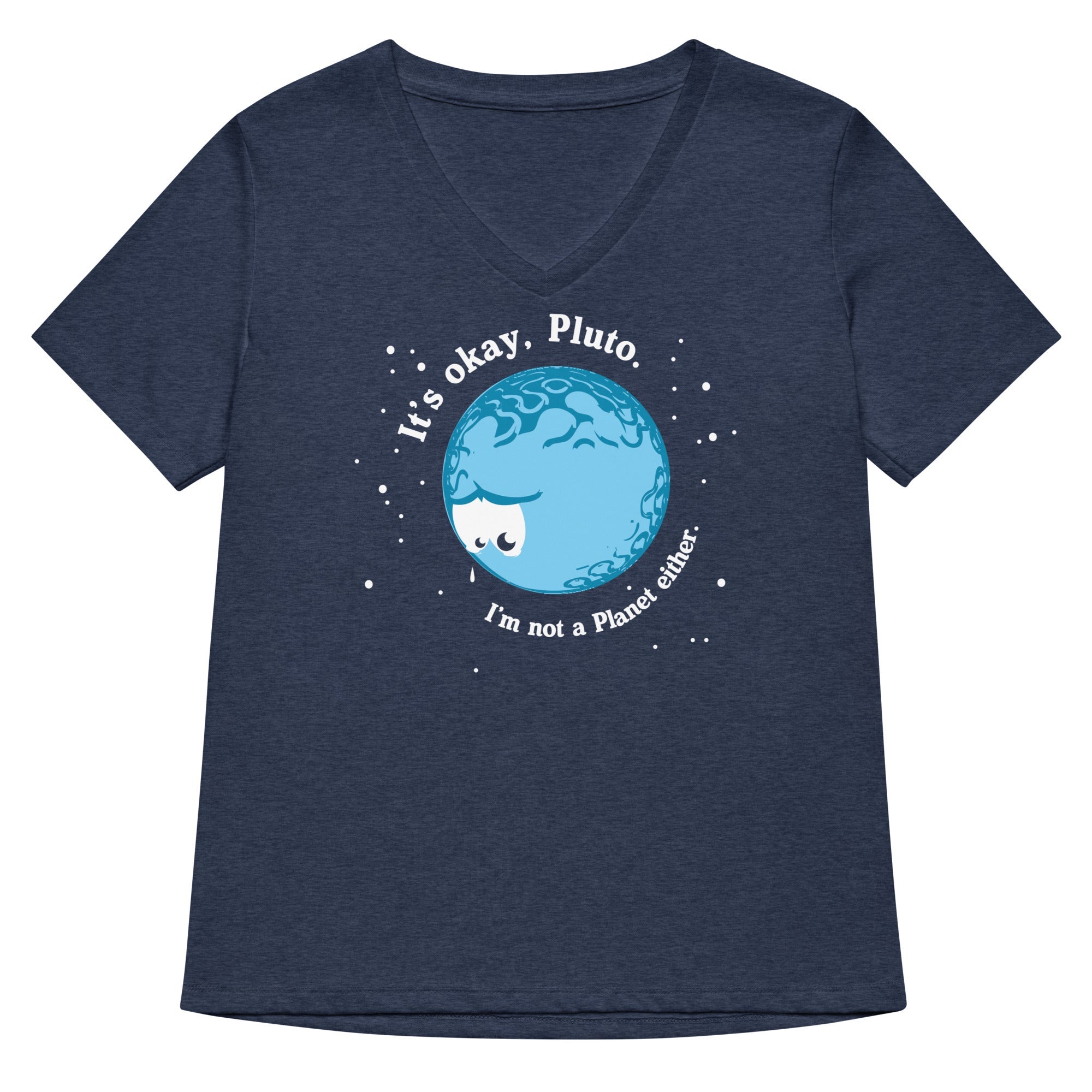 It's Okay Pluto Women's V-Neck Tee Hoodie, Sweatshirt | CoreVibeTees.com (Image 1)