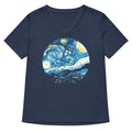 Starry Night Police Box Women's V-Neck Tee Hoodie, Sweatshirt | CoreVibeTees.com (Image 1)