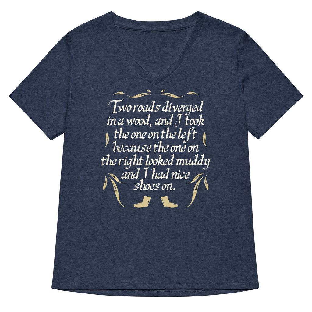 Two Roads Diverged Women's V-Neck Tee Hoodie, Sweatshirt | CoreVibeTees.com (Image 1)