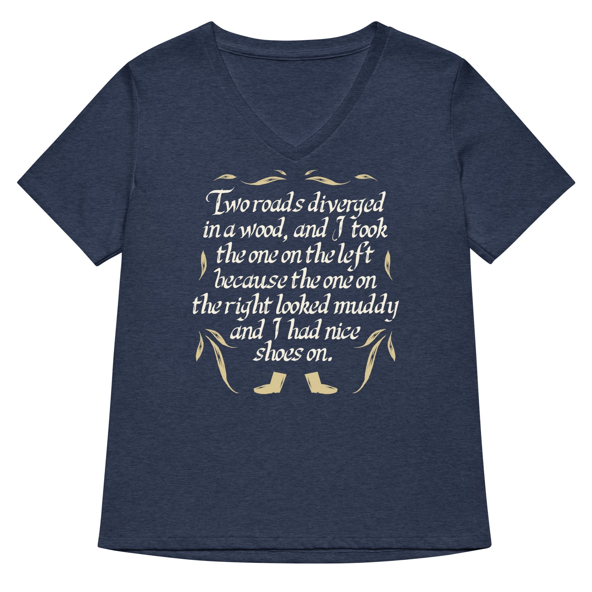 Two Roads Diverged Women's V-Neck Tee Hoodie, Sweatshirt | CoreVibeTees.com (Image 1)