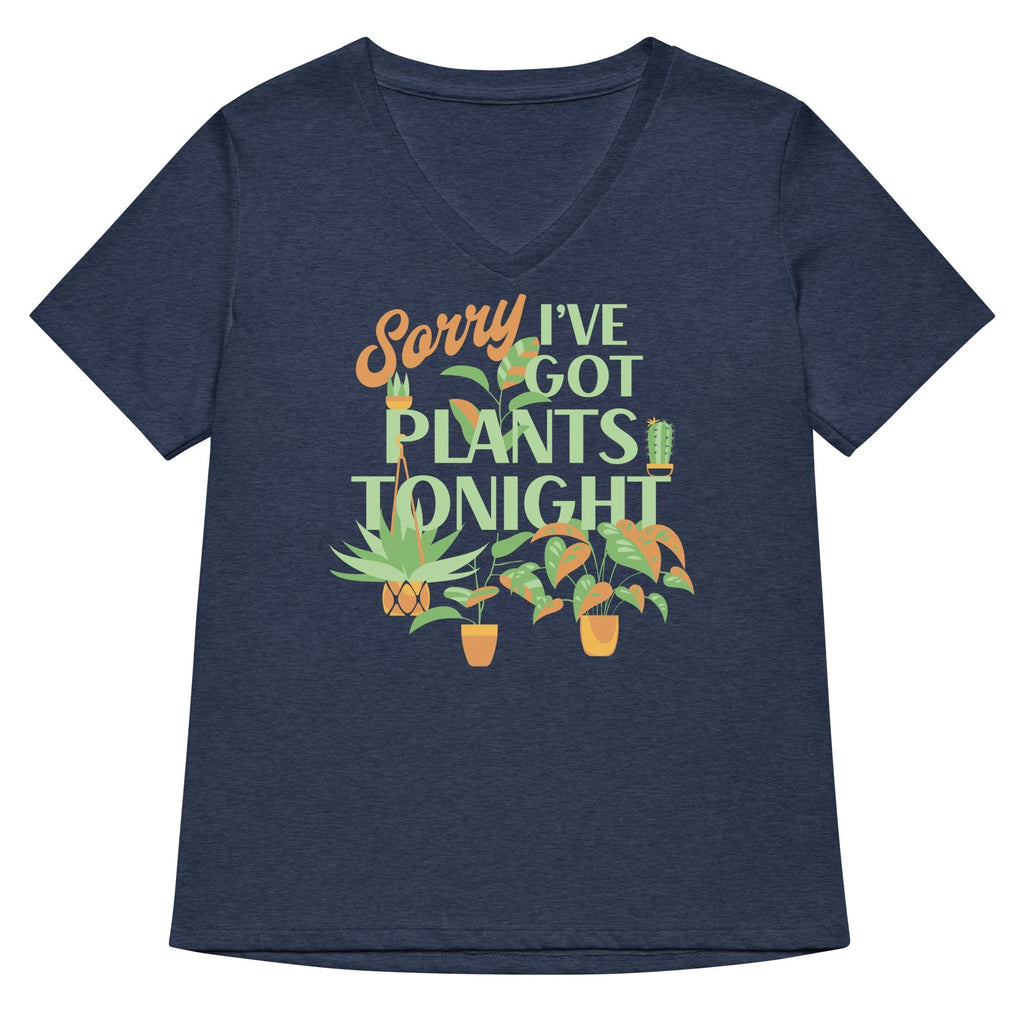Sorry I've Got Plants Tonight Women's V-Neck Tee Hoodie, Sweatshirt | CoreVibeTees.com (Image 1)