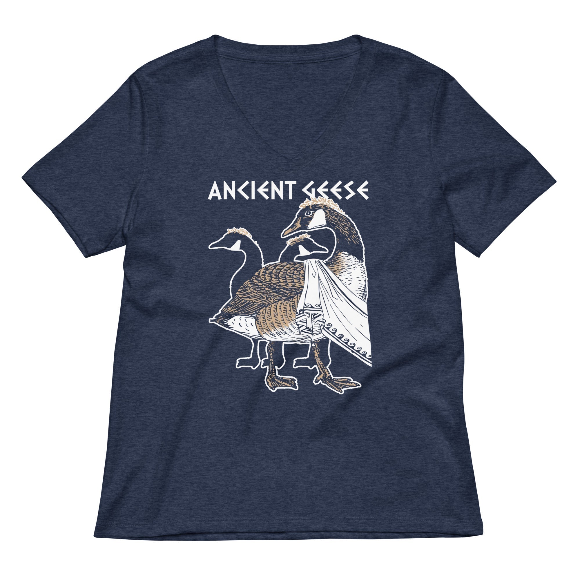 Ancient Geese Women's V-Neck Tee Hoodie, Sweatshirt | CoreVibeTees.com (Image 3)