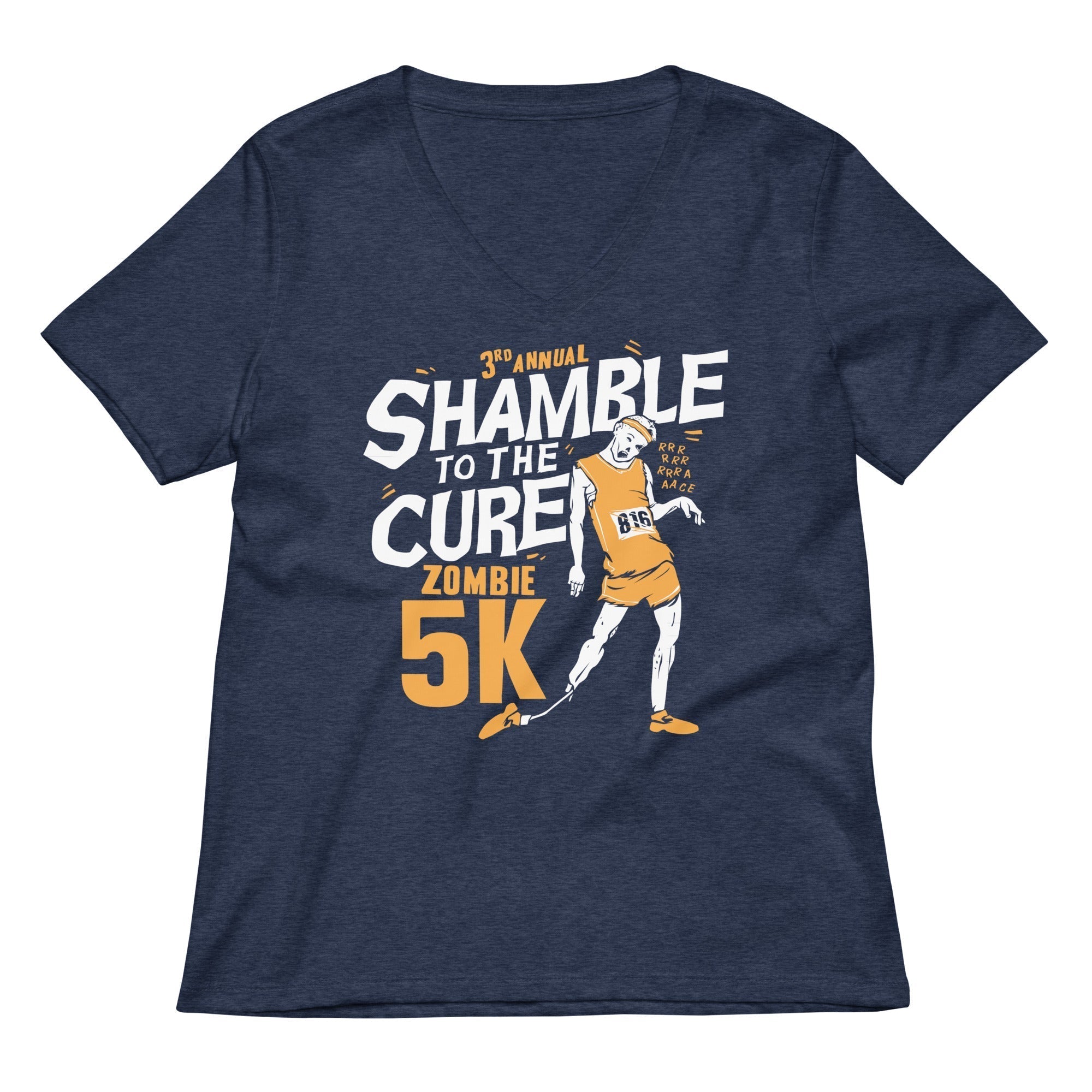 Shamble To The Cure Zombie 5K Women's V-Neck Tee Hoodie, Sweatshirt | CoreVibeTees.com (Image 2)