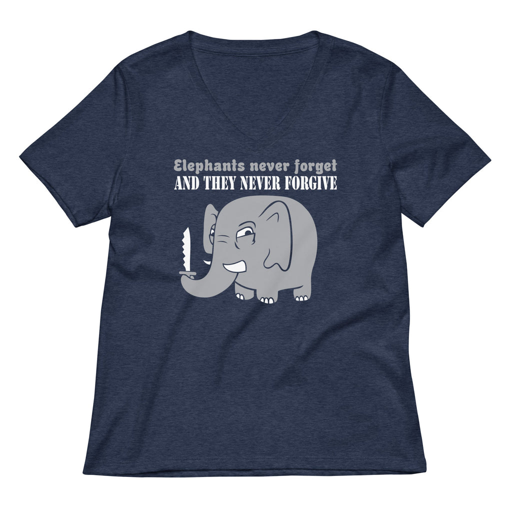 Elephants Never Forgive Women's V-Neck Tee Hoodie, Sweatshirt | CoreVibeTees.com (Image 3)