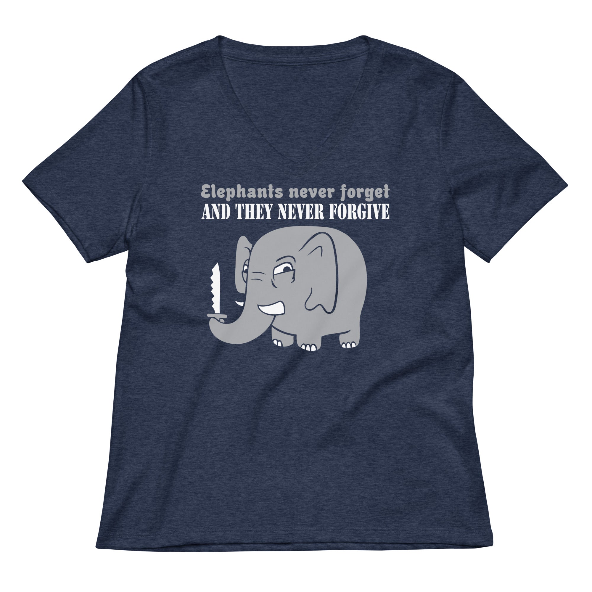Elephants Never Forgive Women's V-Neck Tee Hoodie, Sweatshirt | CoreVibeTees.com (Image 3)