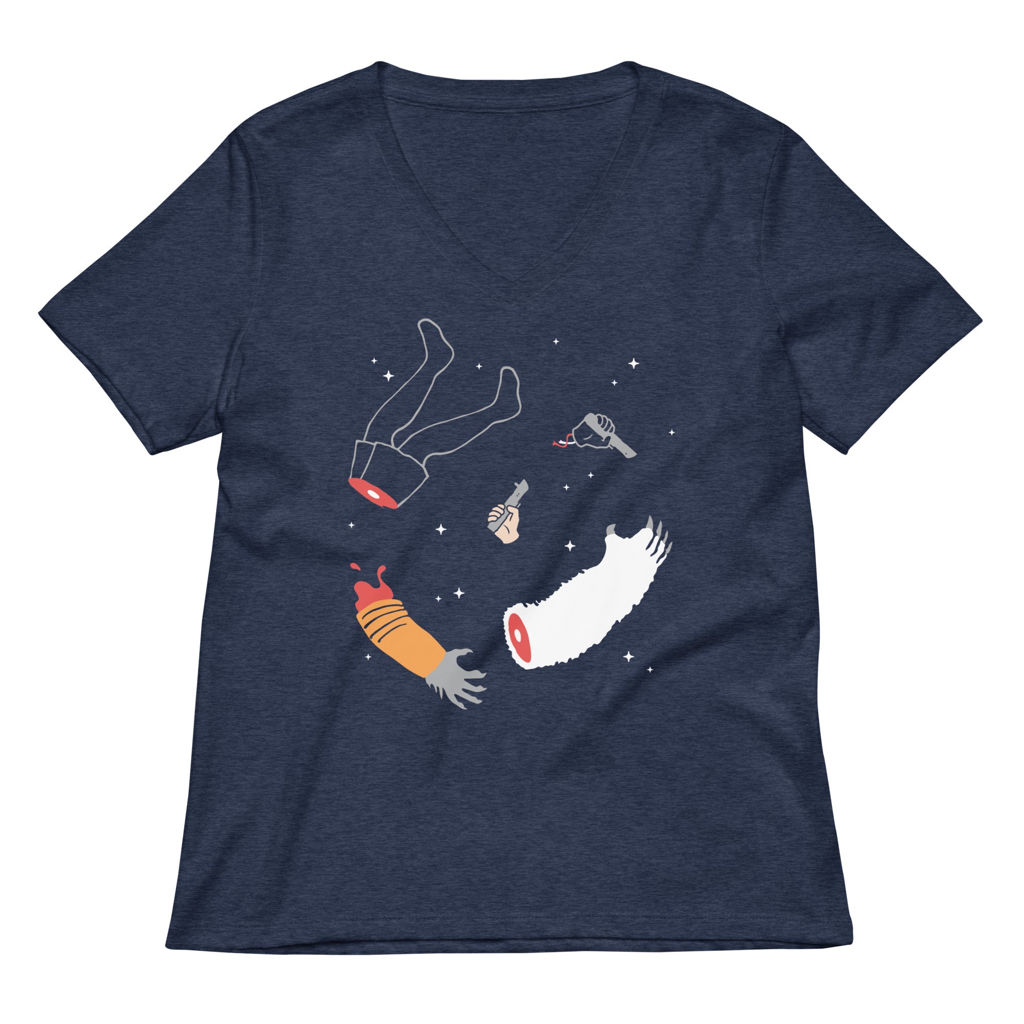 Floating Limbs Women's V-Neck Tee Hoodie, Sweatshirt | CoreVibeTees.com (Image 2)