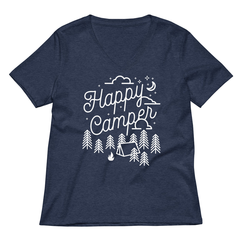 Happy Camper Women's V-Neck Tee Hoodie, Sweatshirt | CoreVibeTees.com (Image 3)
