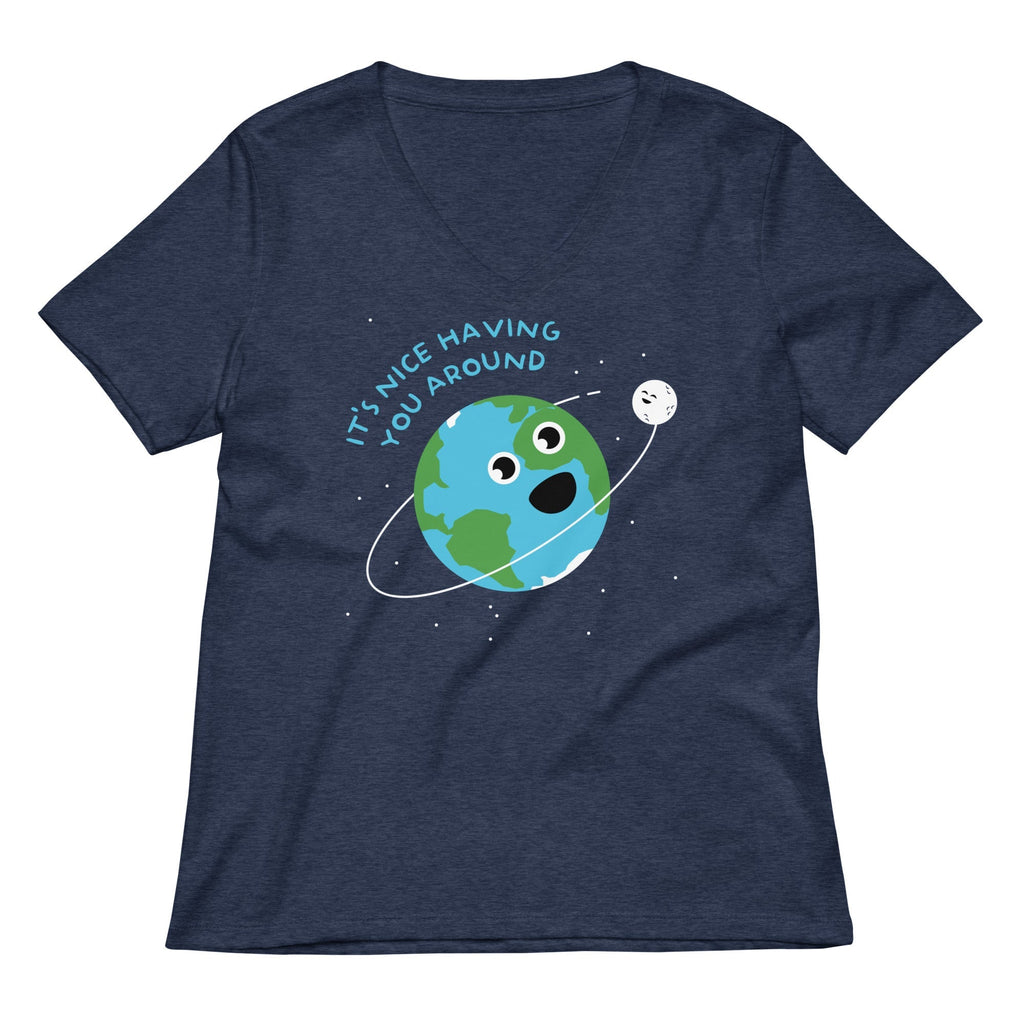 It's Nice Having You Around Women's V-Neck Tee Hoodie, Sweatshirt | CoreVibeTees.com (Image 2)