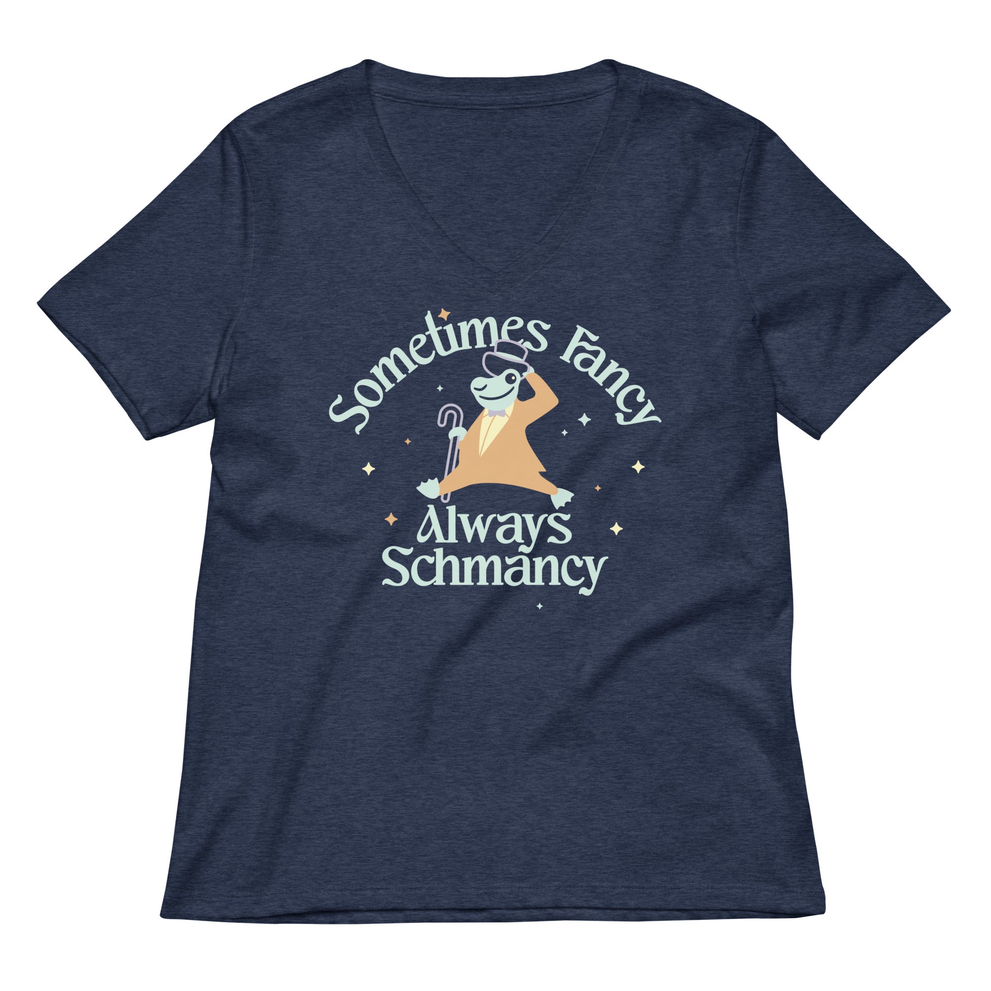 Sometimes Fancy Always Schmancy Women's V-Neck Tee Hoodie, Sweatshirt | CoreVibeTees.com (Image 3)