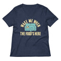 Wake Me When The Food's Here Women's V-Neck Tee Hoodie, Sweatshirt | CoreVibeTees.com (Image 1)