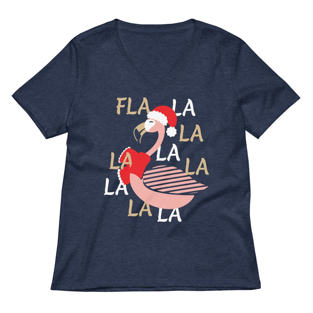 Fla La La Lamingo Women's V-Neck Tee Hoodie, Sweatshirt | CoreVibeTees.com (Image 2)