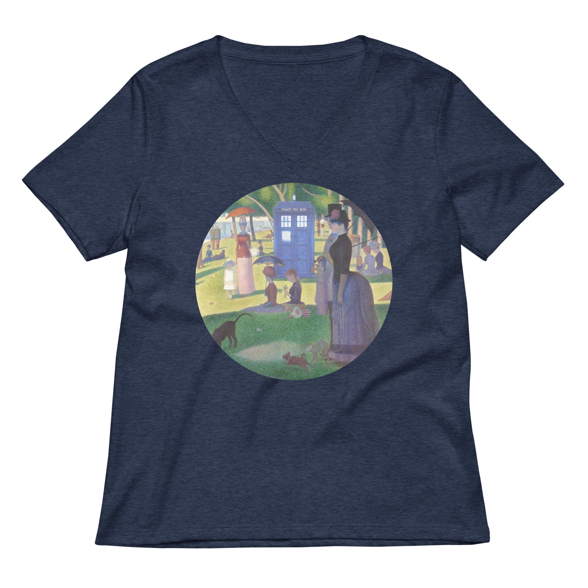 Tardis On La Grande Women's V-Neck Tee Hoodie, Sweatshirt | CoreVibeTees.com (Image 1)