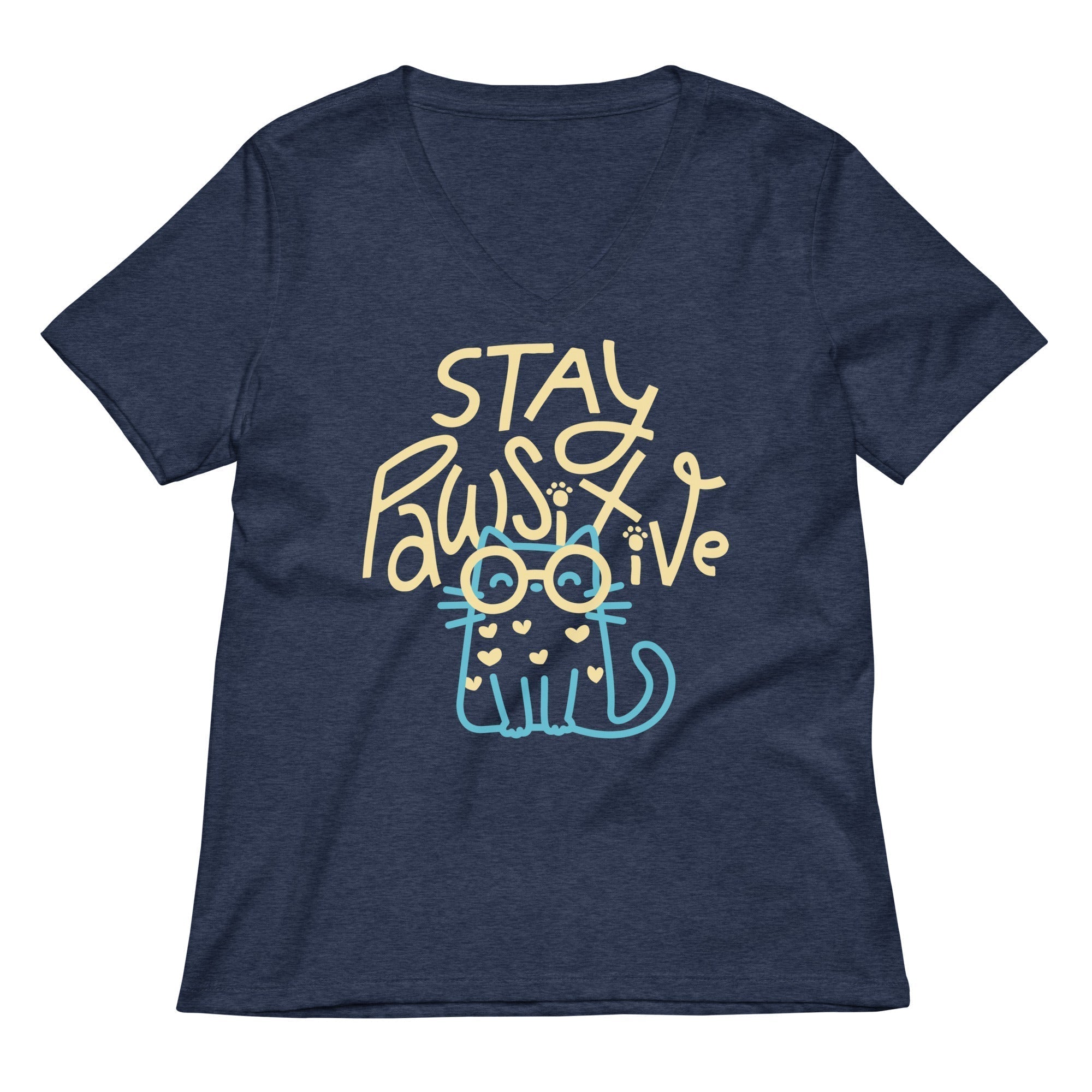 Stay Pawsitive Women's V-Neck Tee Hoodie, Sweatshirt | CoreVibeTees.com (Image 2)