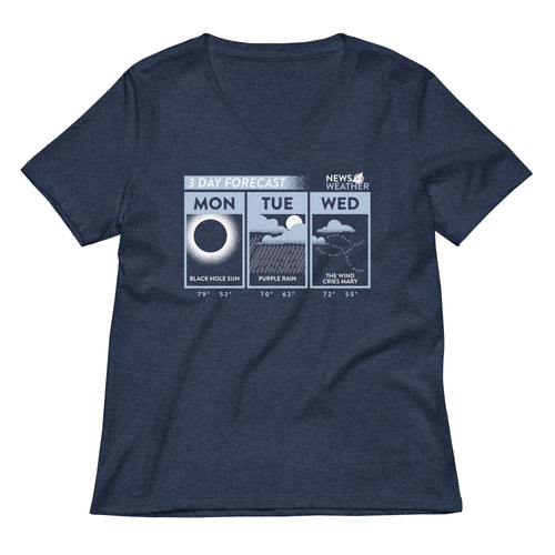 3 Day Forecast Women's V-Neck Tee Hoodie, Sweatshirt | CoreVibeTees.com (Image 2)