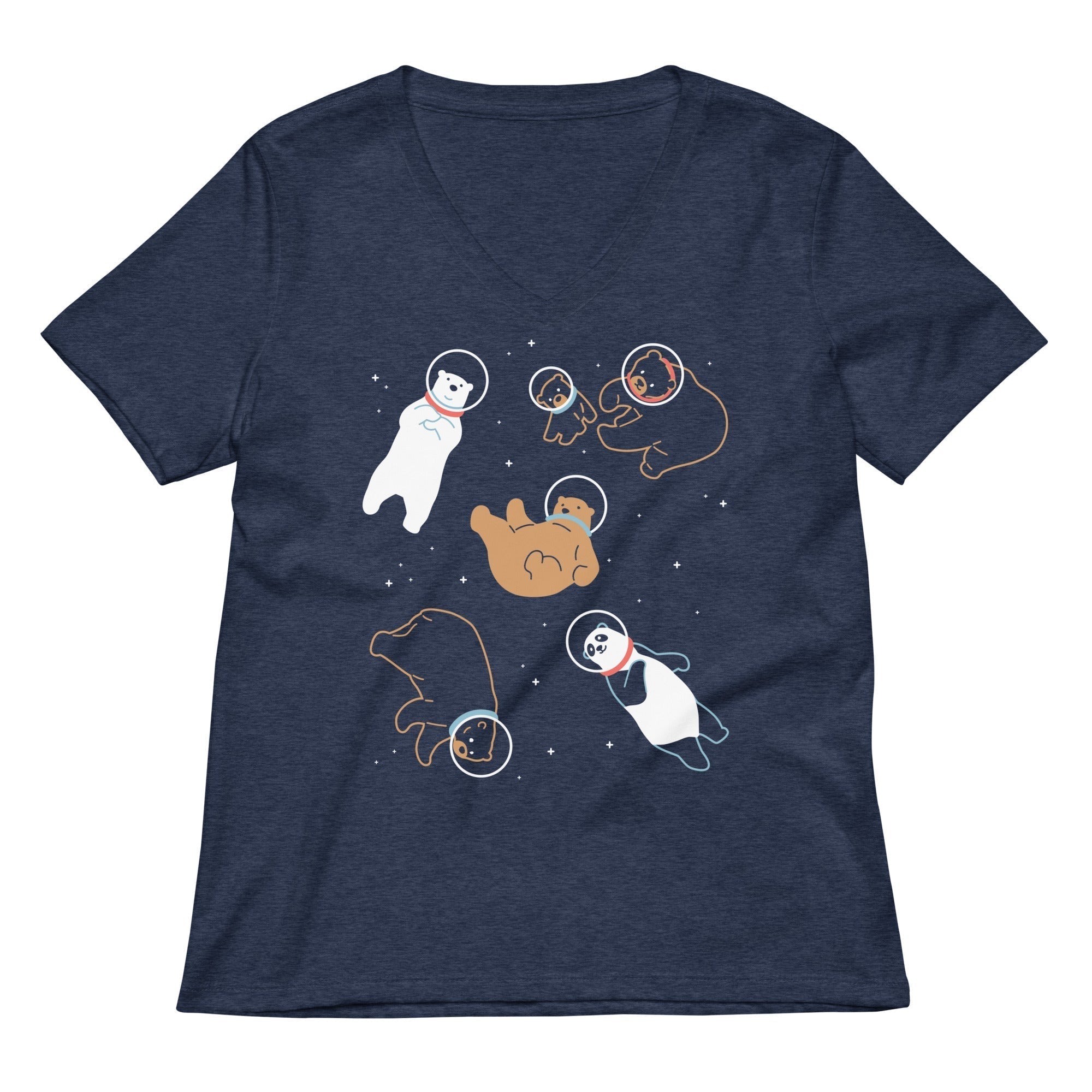 Bears In Space Women's V-Neck Tee Hoodie, Sweatshirt | CoreVibeTees.com (Image 2)