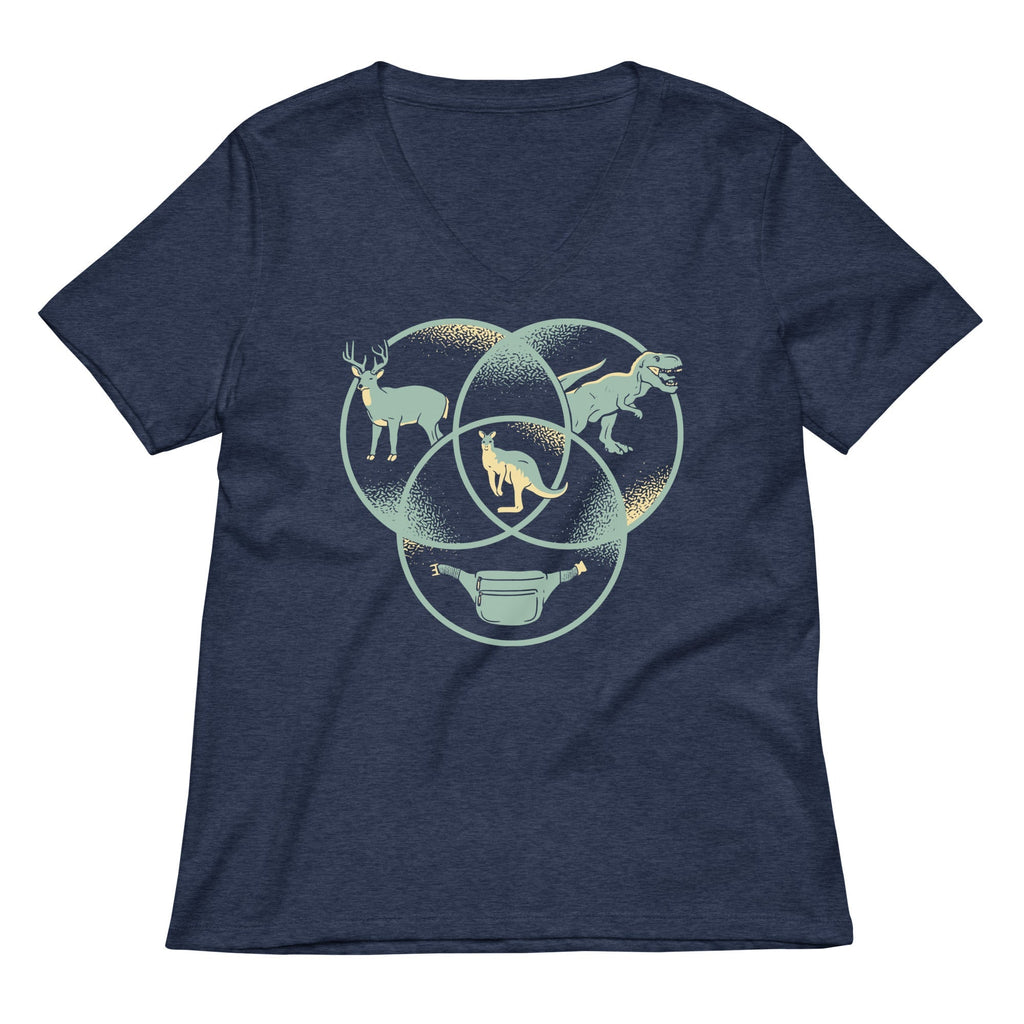 Kangaroo Venn Diagram Women's V-Neck Tee Hoodie, Sweatshirt | CoreVibeTees.com (Image 2)