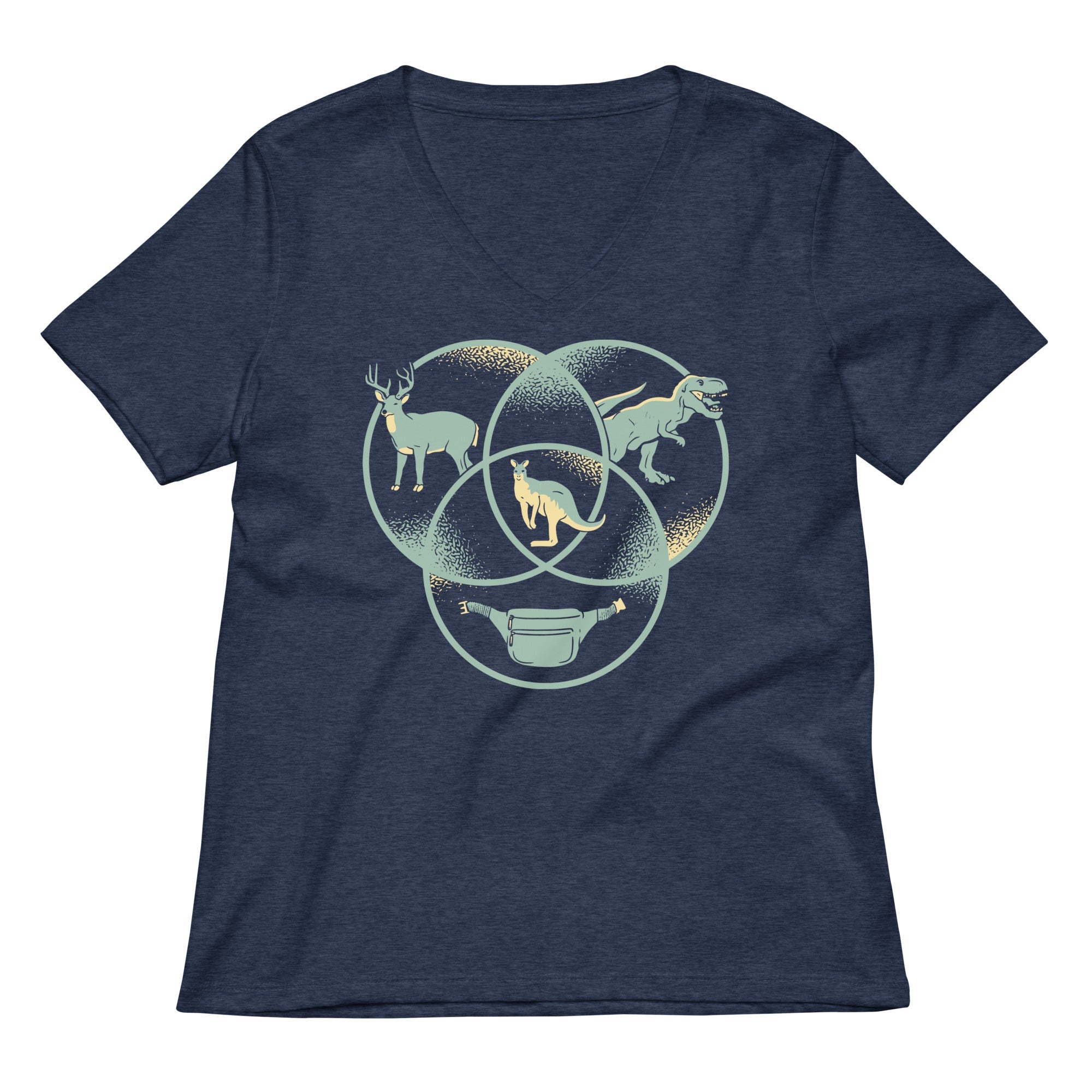 Kangaroo Venn Diagram Women's V-Neck Tee Hoodie, Sweatshirt | CoreVibeTees.com (Image 2)