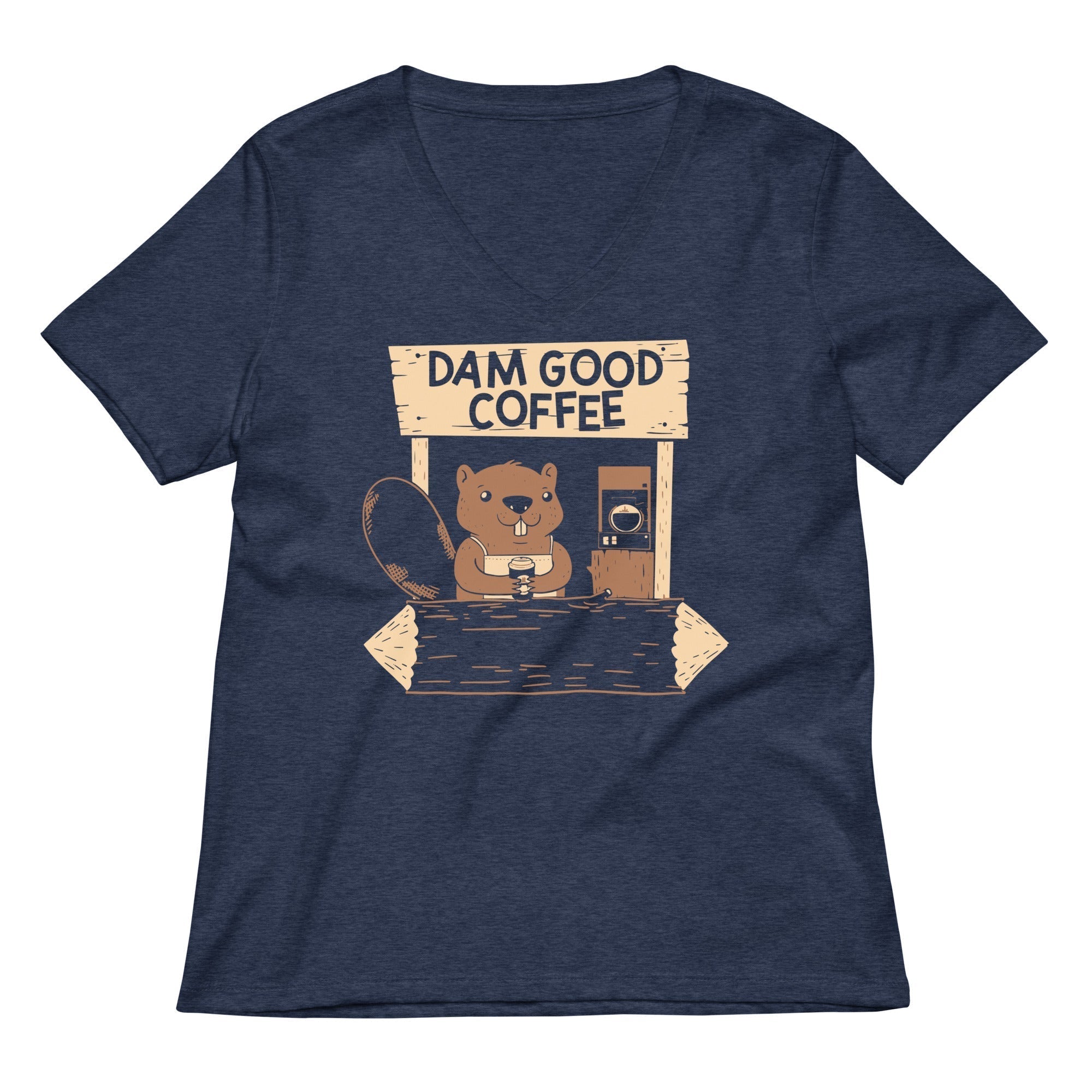 Dam Good Coffee Women's V-Neck Tee Hoodie, Sweatshirt | CoreVibeTees.com (Image 2)