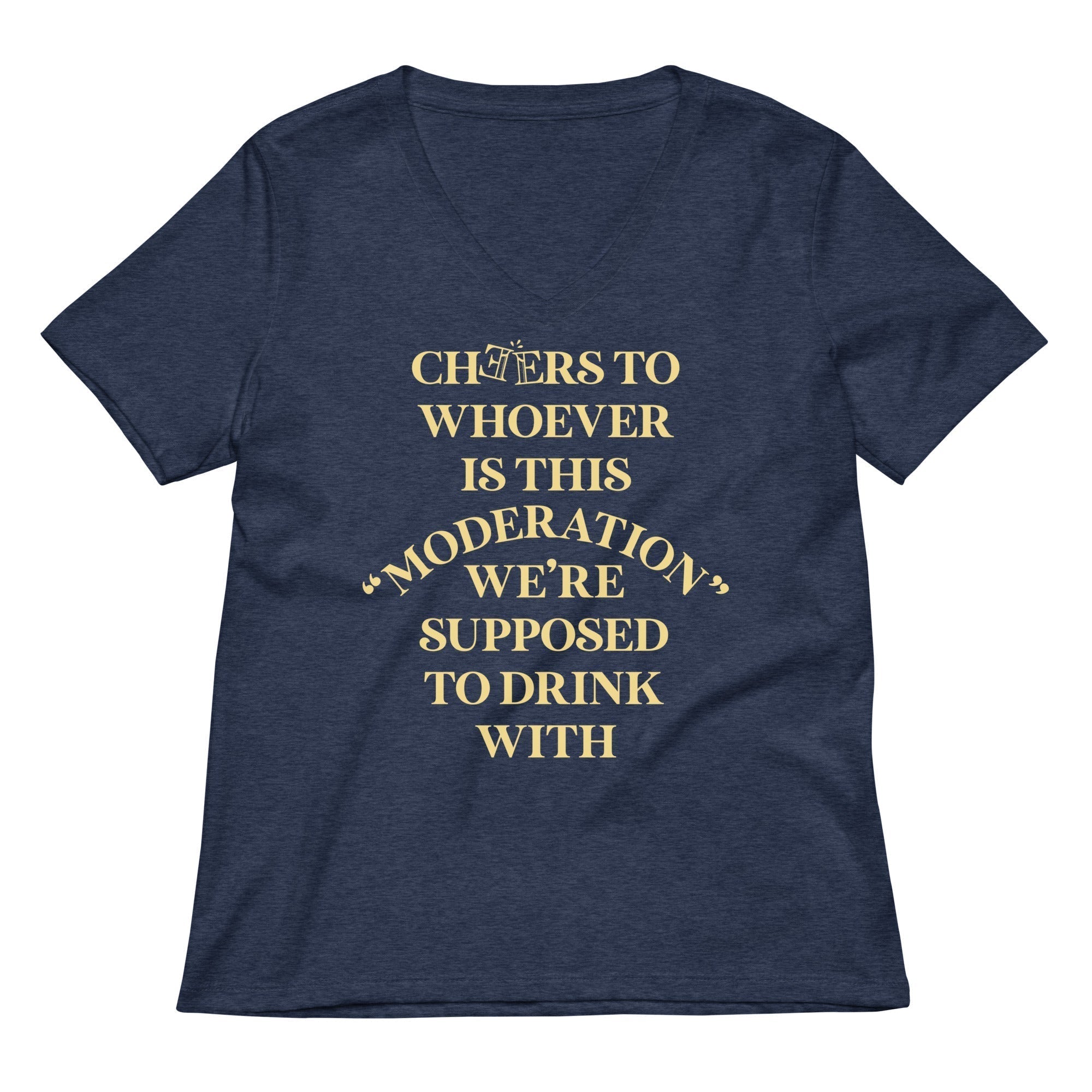 Cheers To Whoever Is This Moderation Women's V-Neck Tee Hoodie, Sweatshirt | CoreVibeTees.com (Image 2)