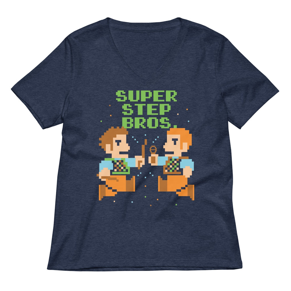 Super Step Bros Women's V-Neck Tee Hoodie, Sweatshirt | CoreVibeTees.com (Image 2)