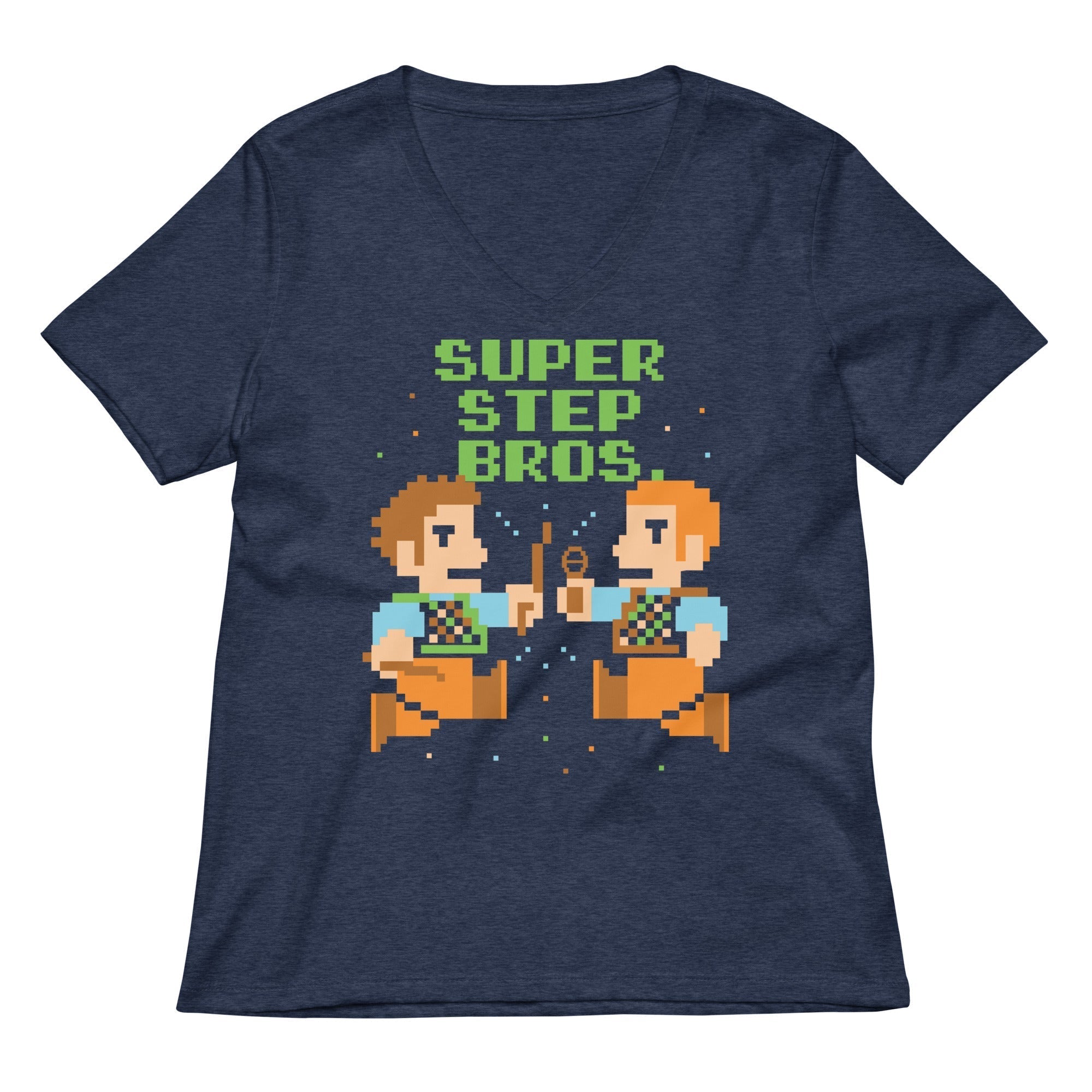 Super Step Bros Women's V-Neck Tee Hoodie, Sweatshirt | CoreVibeTees.com (Image 2)