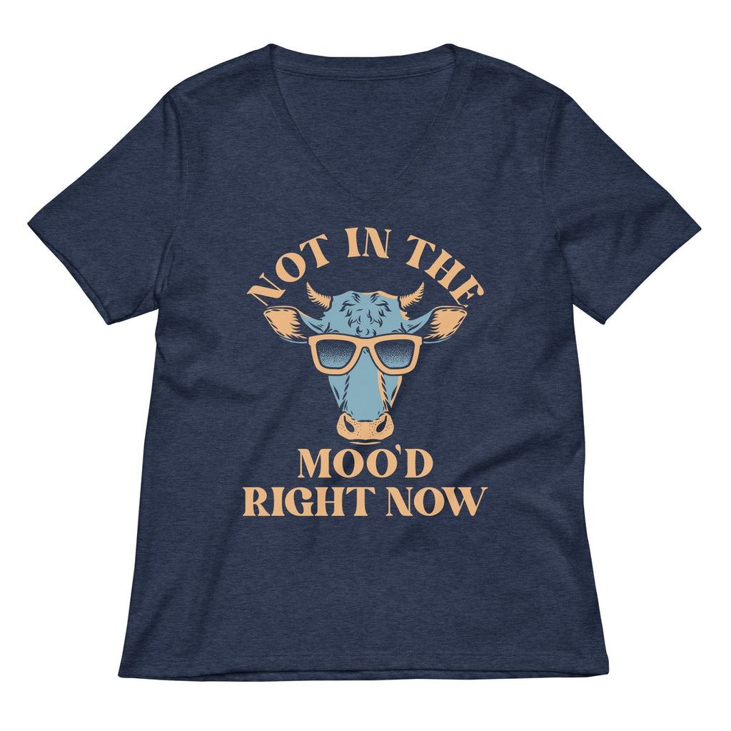 Not In The Moo'd Right Now Women's V-Neck Tee Hoodie, Sweatshirt | CoreVibeTees.com (Image 2)