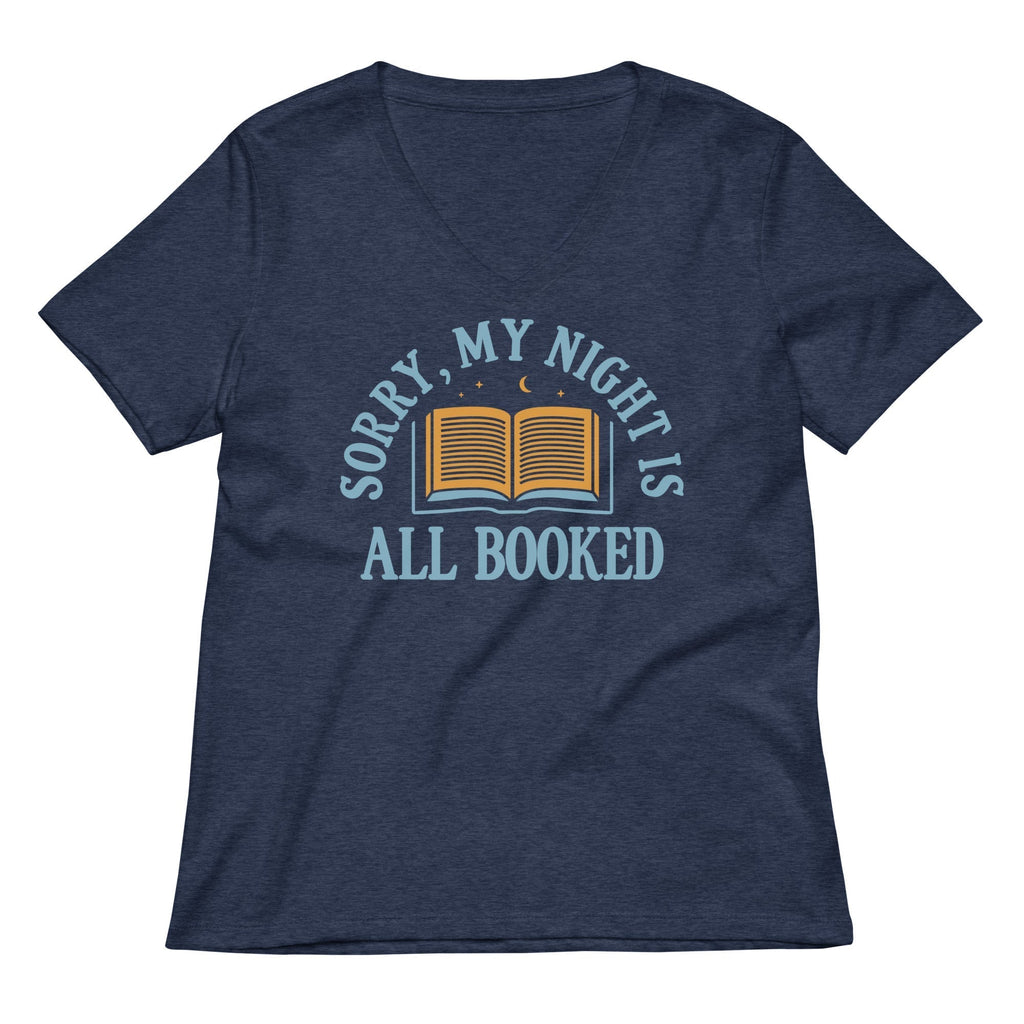 Sorry, My Night Is All Booked Women's V-Neck Tee Hoodie, Sweatshirt | CoreVibeTees.com (Image 2)