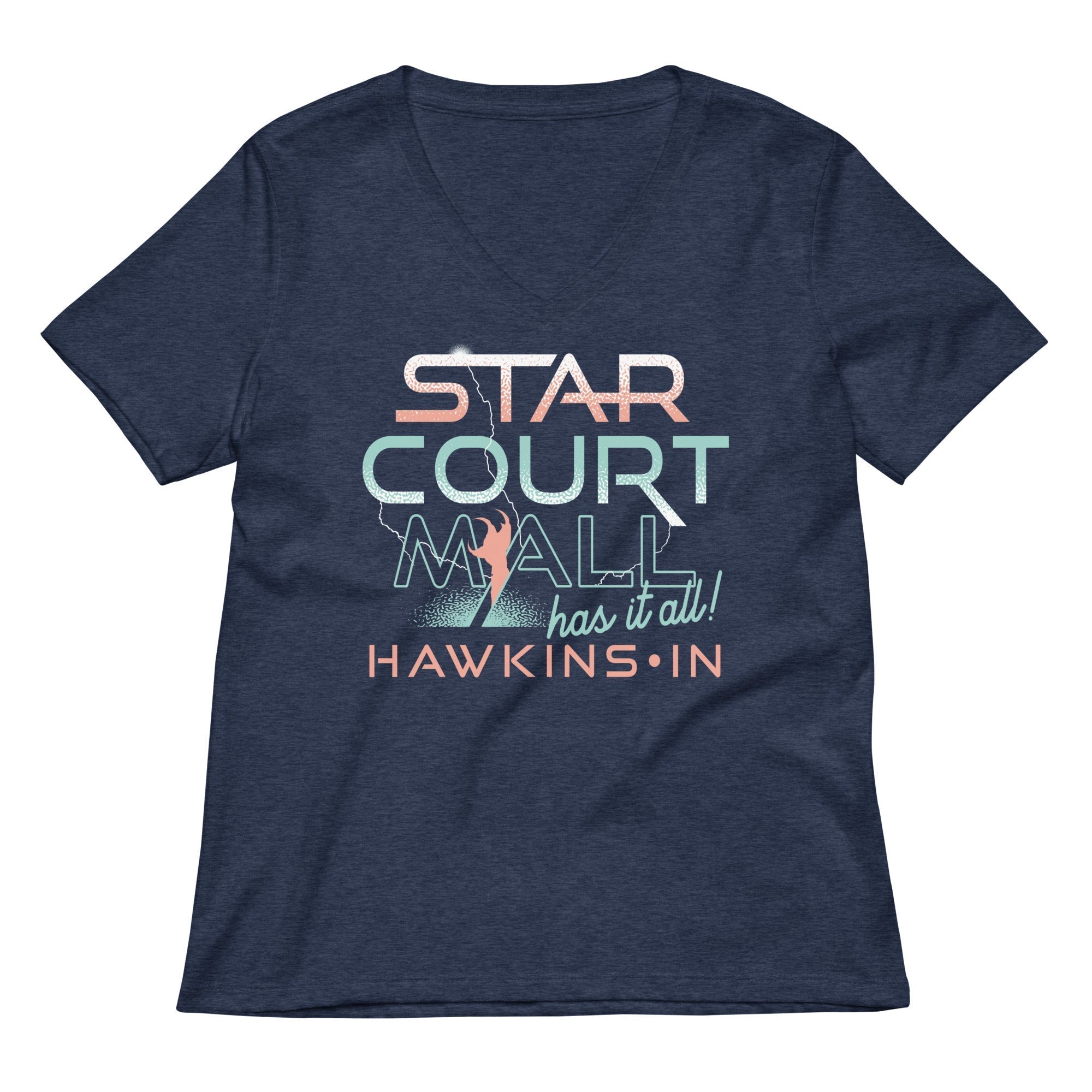 Starcourt Mall Women's V-Neck Tee Hoodie, Sweatshirt | CoreVibeTees.com (Image 2)