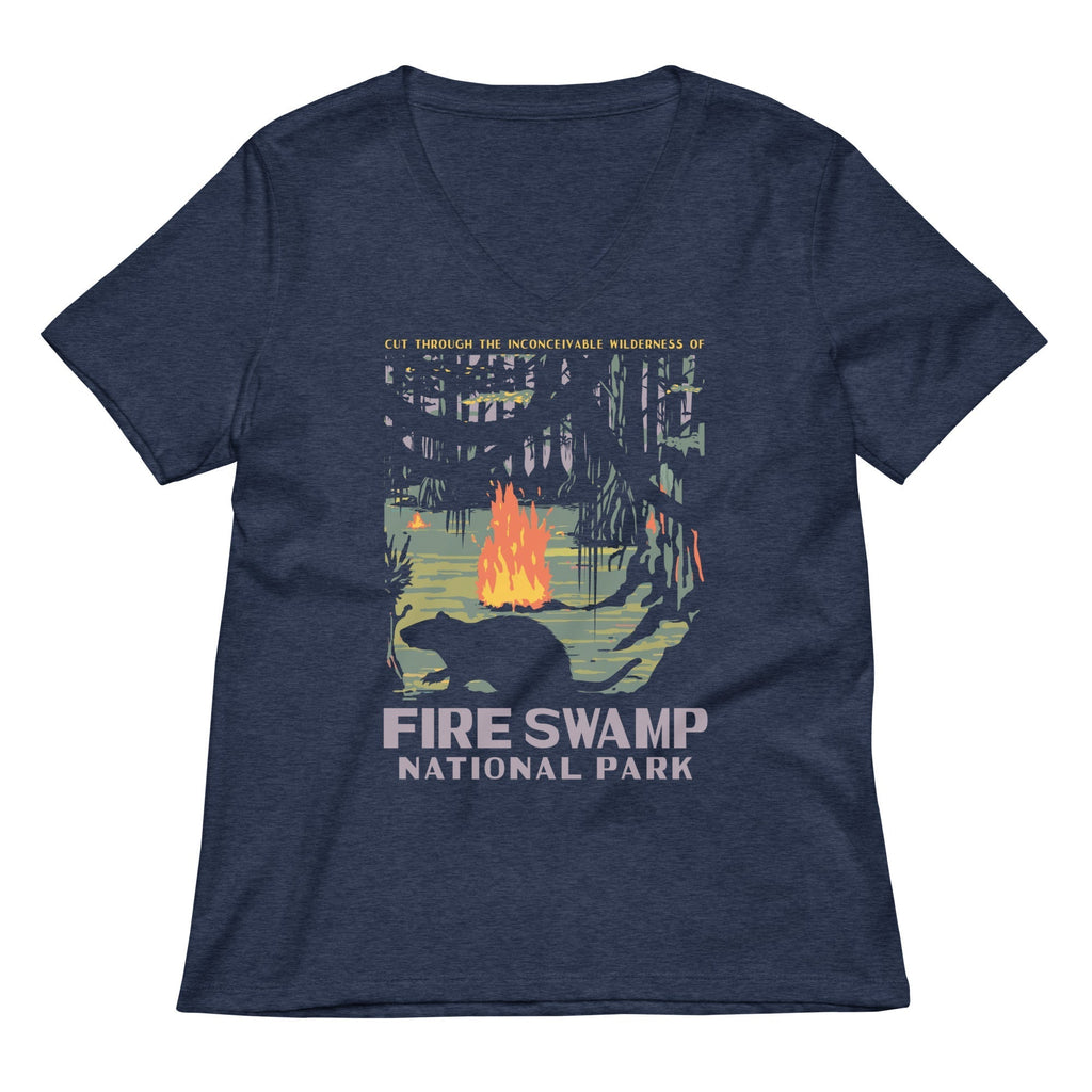Fire Swamp National Park Women's V-Neck Tee Hoodie, Sweatshirt | CoreVibeTees.com (Image 2)