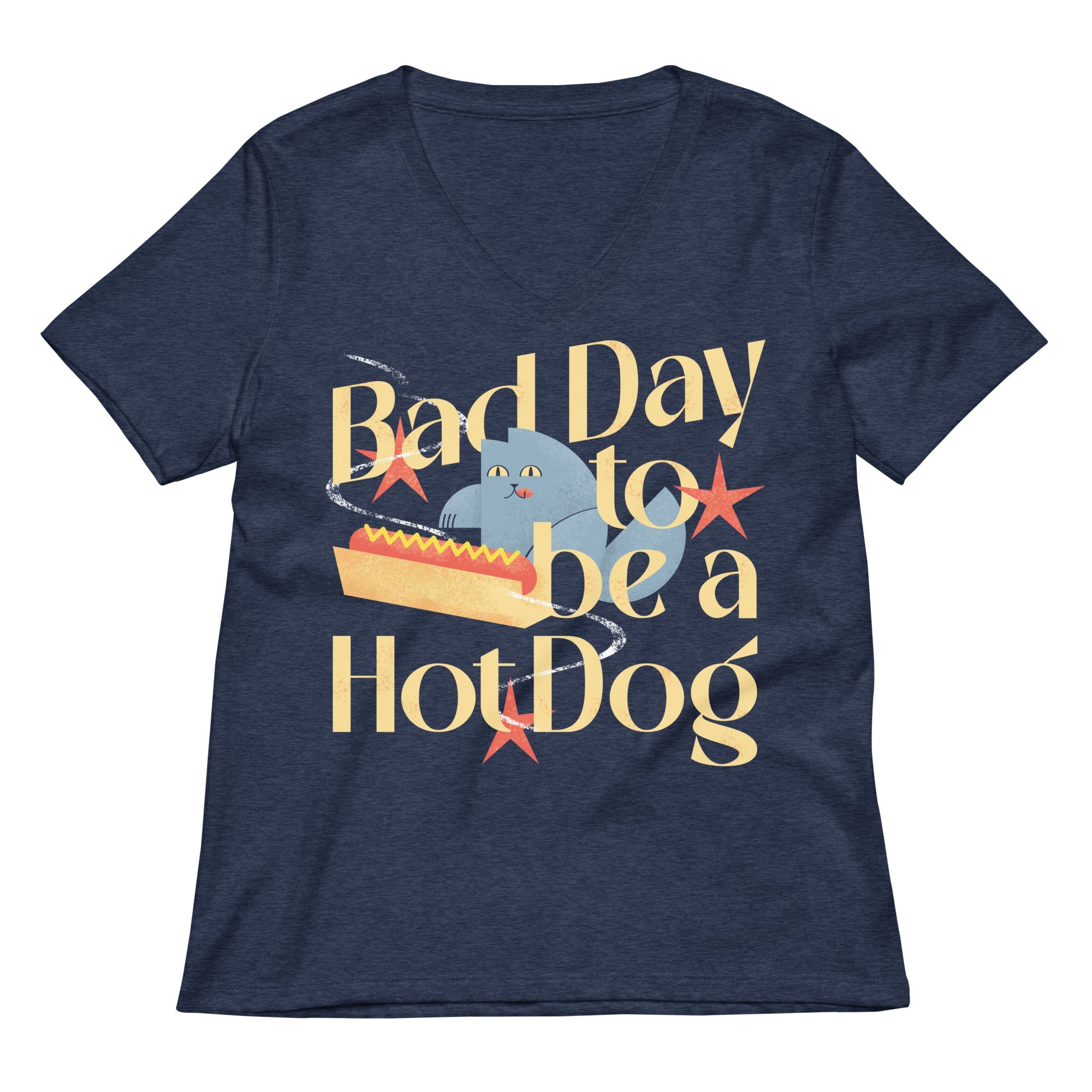 Bad Day To Be A Hot Dog Women's V-Neck Tee