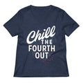 Chill The Fourth Out Women's V-Neck Tee