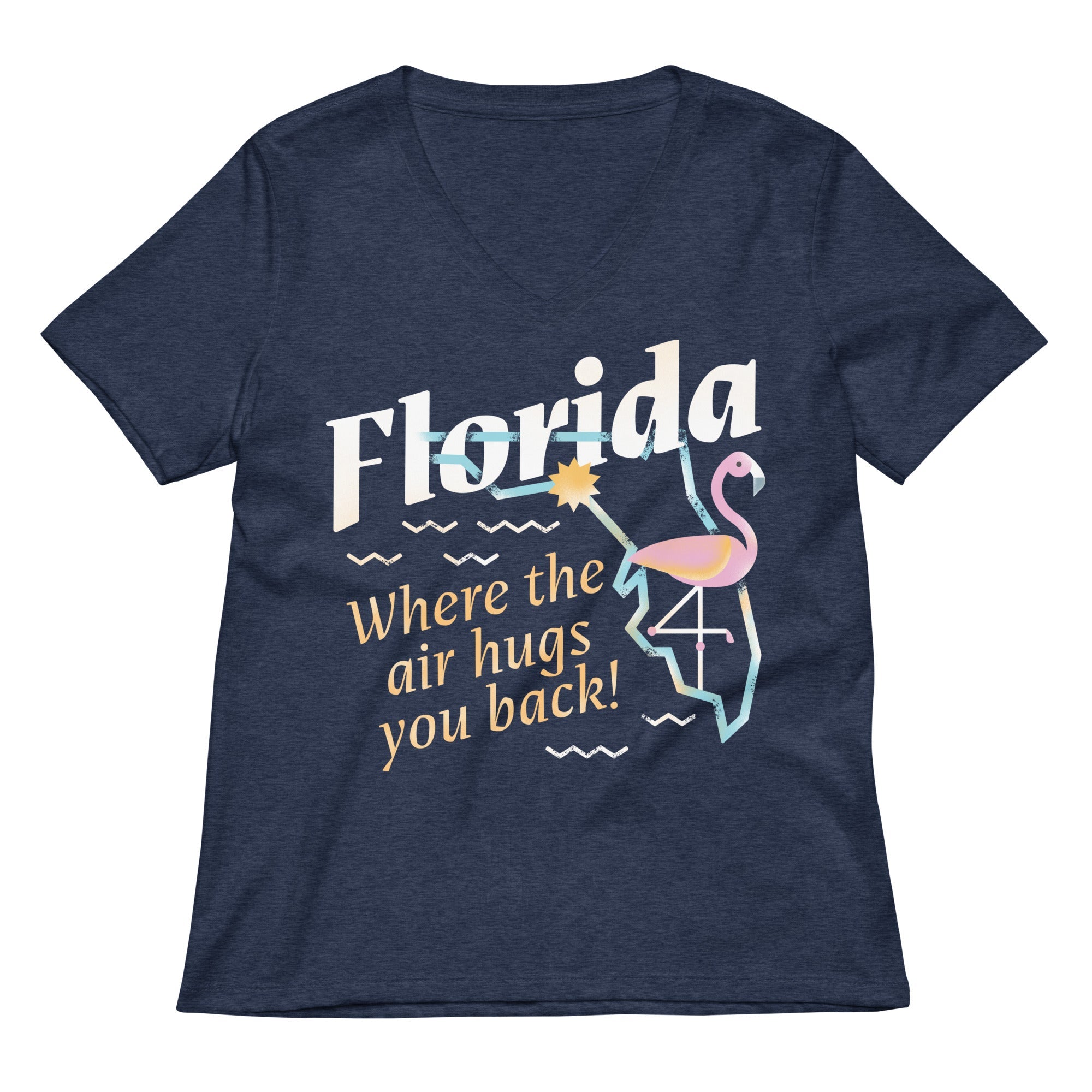 Florida Where The Air Hugs You Back Women's V-Neck Tee