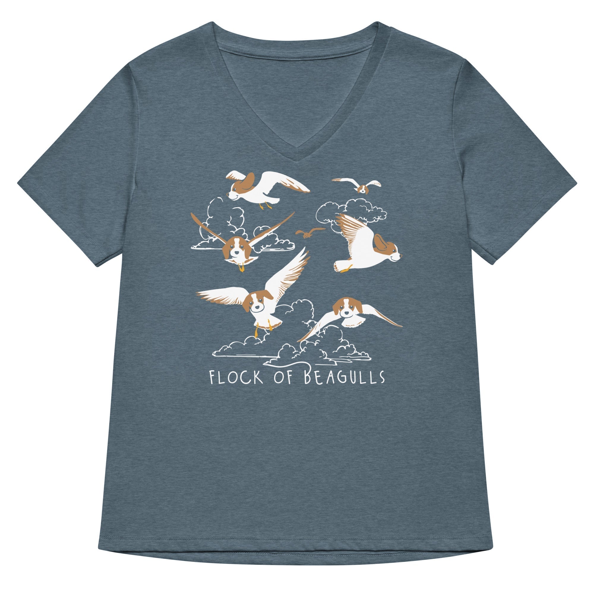 Flock Of Beagulls Women's V-Neck Tee Hoodie, Sweatshirt | CoreVibeTees.com (Image 4)
