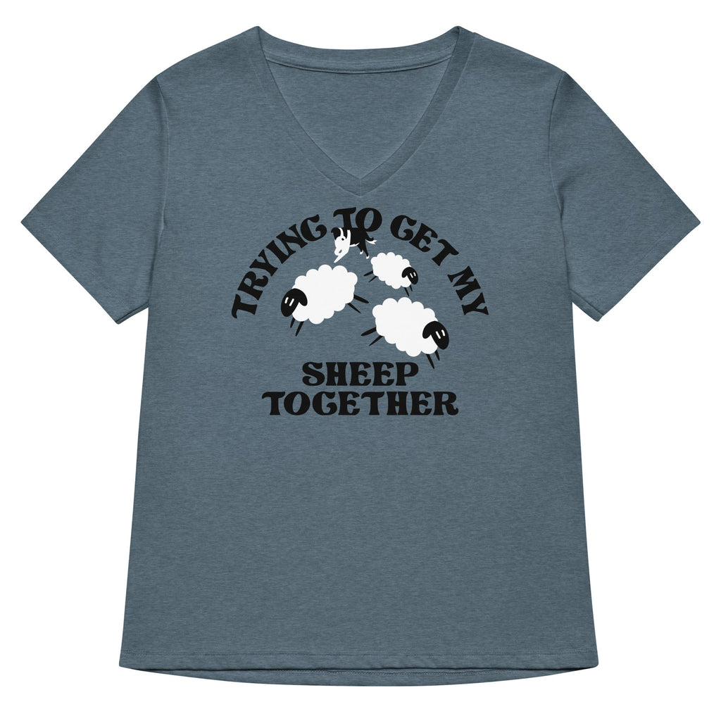 Trying To Get My Sheep Together Women's V-Neck Tee Hoodie, Sweatshirt | CoreVibeTees.com (Image 1)