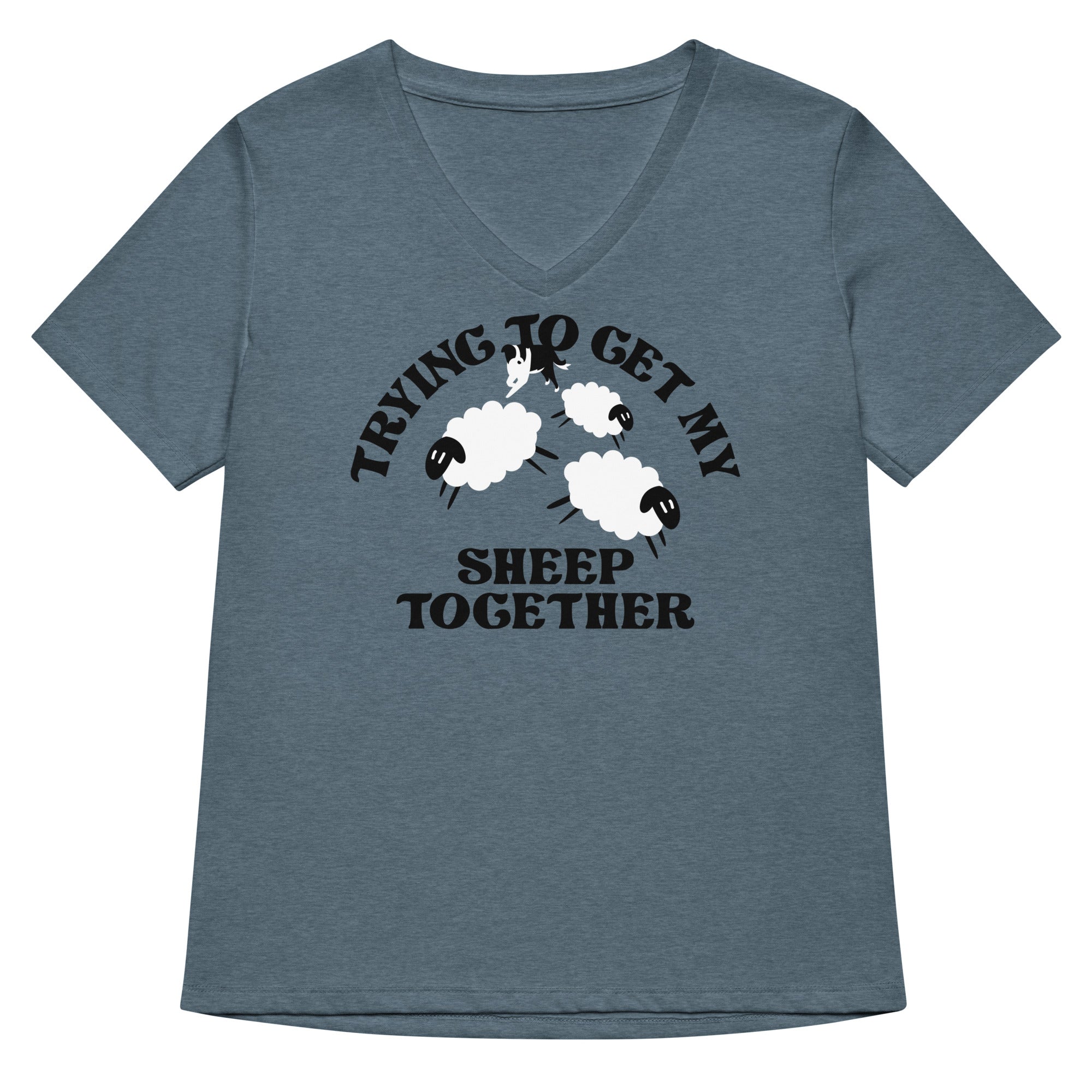 Trying To Get My Sheep Together Women's V-Neck Tee Hoodie, Sweatshirt | CoreVibeTees.com (Image 1)