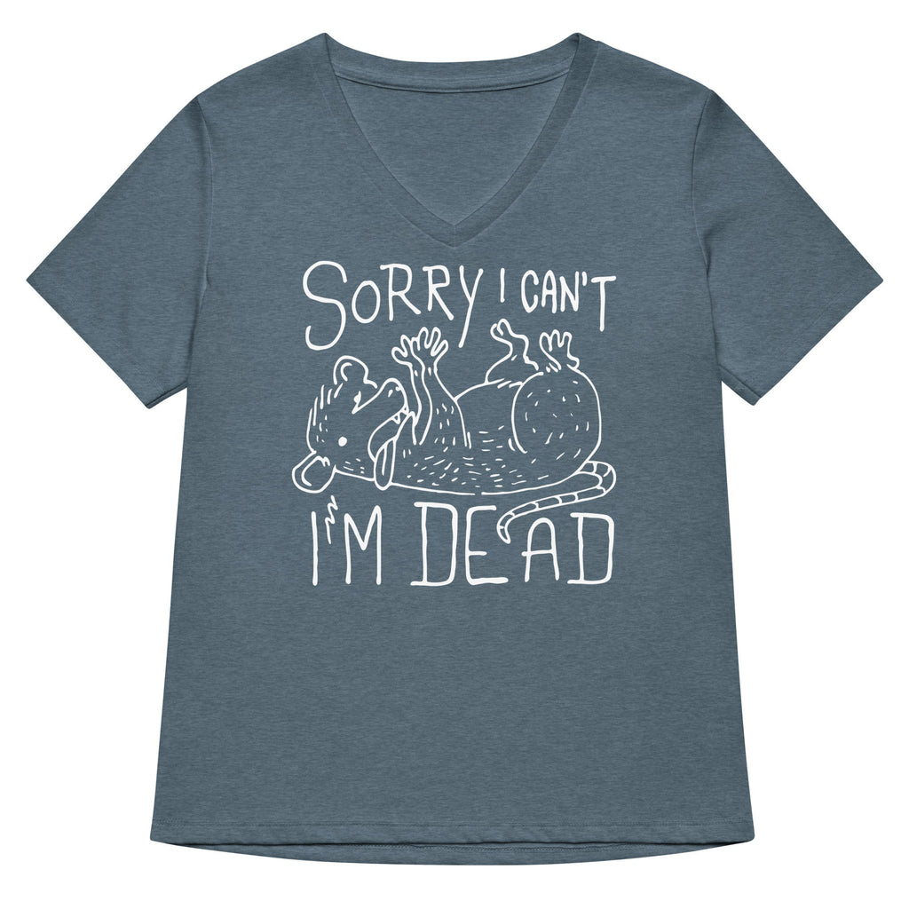 Sorry I Can't I'm Dead Women's V-Neck Tee Hoodie, Sweatshirt | CoreVibeTees.com (Image 4)