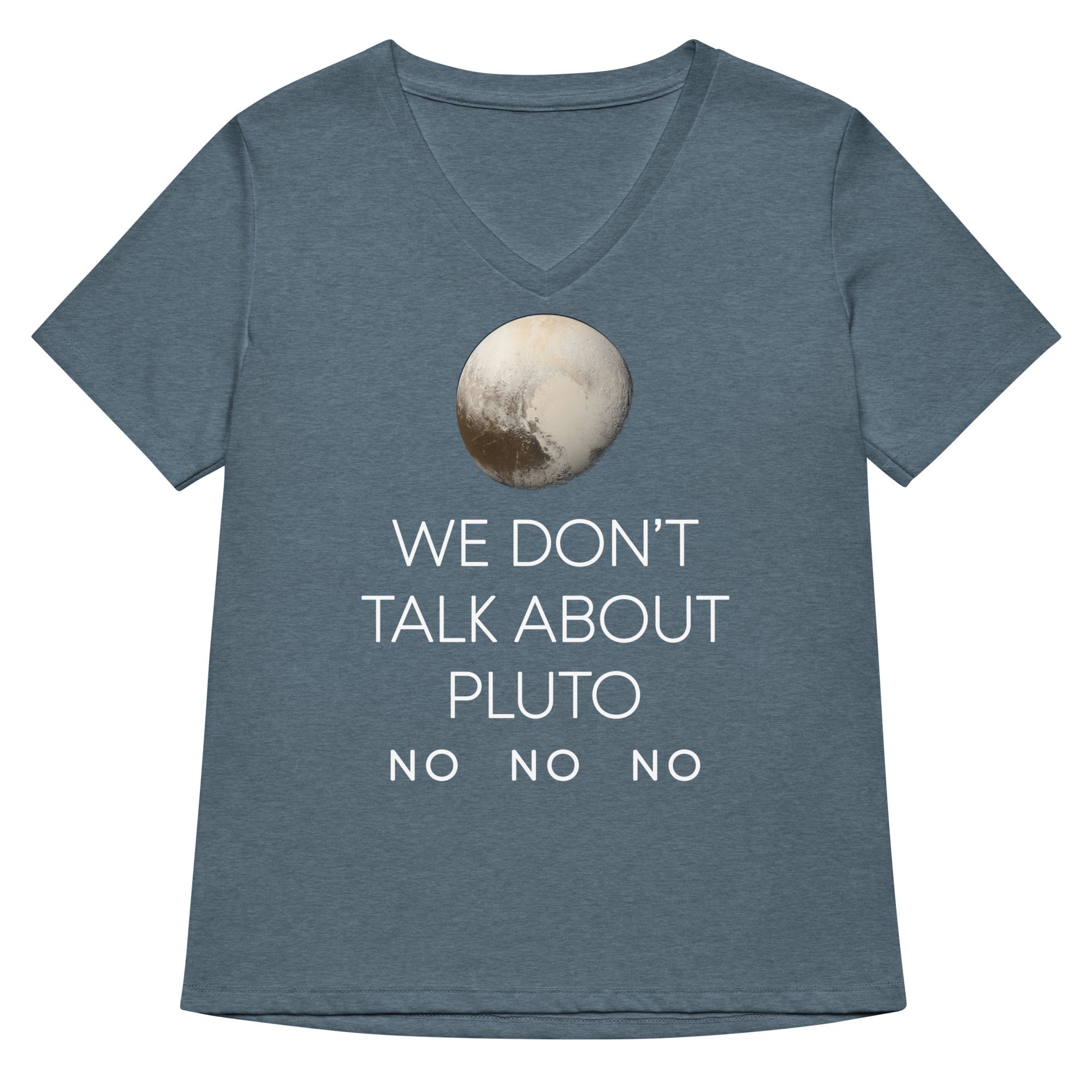 We Don't Talk About Pluto Women's V-Neck Tee Hoodie, Sweatshirt | CoreVibeTees.com (Image 4)