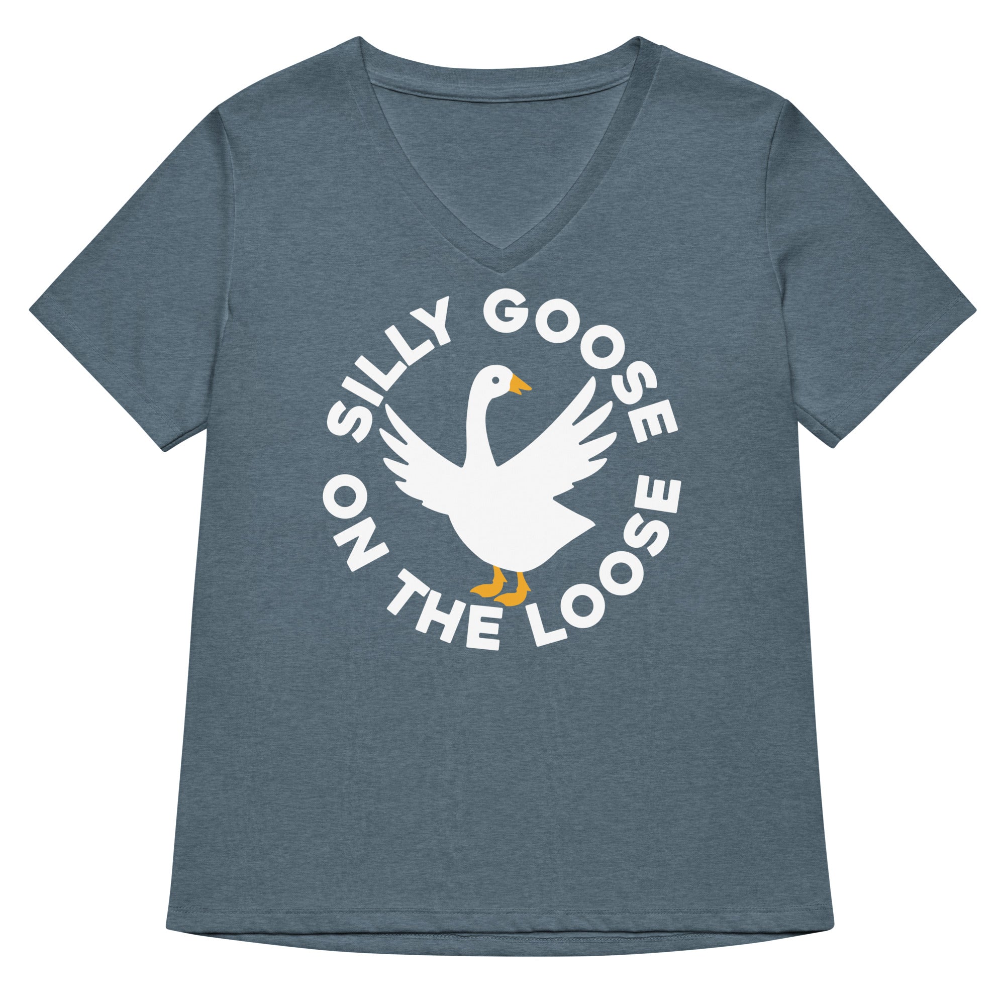 Silly Goose On The Loose Women's V-Neck Tee Hoodie, Sweatshirt | CoreVibeTees.com (Image 1)