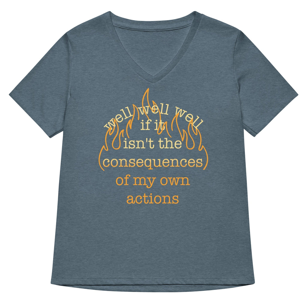 The Consequences Of My Own Actions Women's V-Neck Tee Hoodie, Sweatshirt | CoreVibeTees.com (Image 4)