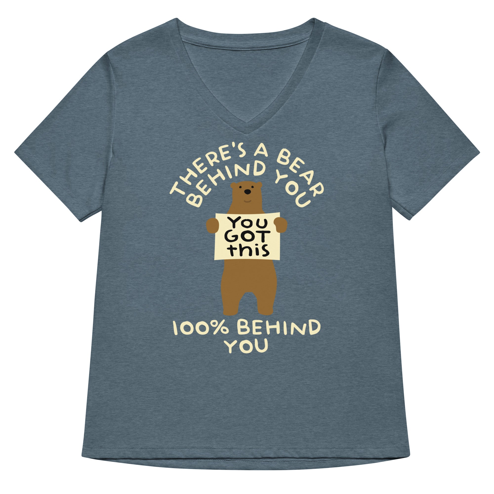 There's A Bear Behind You, 100% Behind You Women's V-Neck Tee Hoodie, Sweatshirt | CoreVibeTees.com (Image 5)